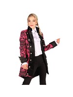 Thetru Brokaat jas dame ''Royale'' roze zwart