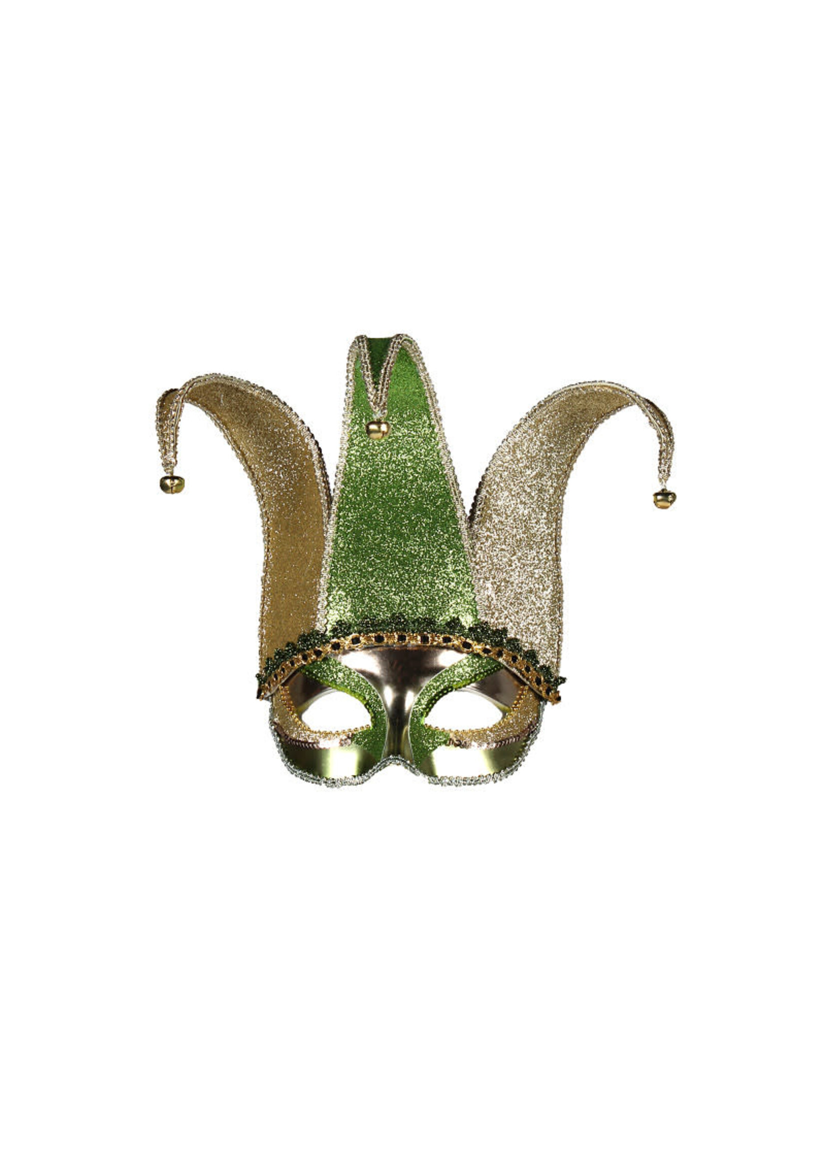 Feestkleding Breda Oogmasker "Jolly Joker" groen