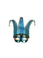 Feestkleding Breda Oogmasker "Jolly Joker" Turquoise