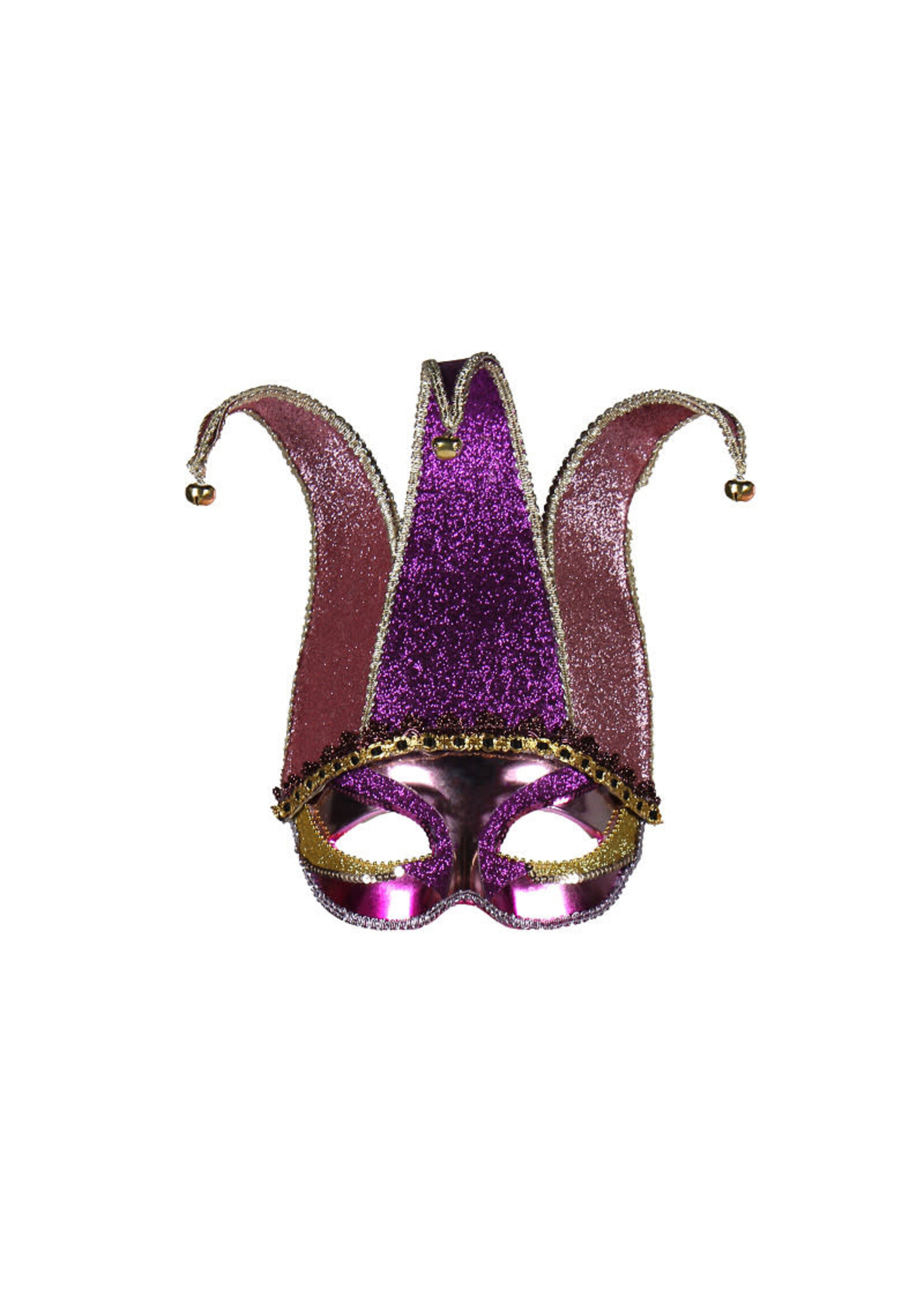 Thetru Oogmasker "Jolly Joker" Roze