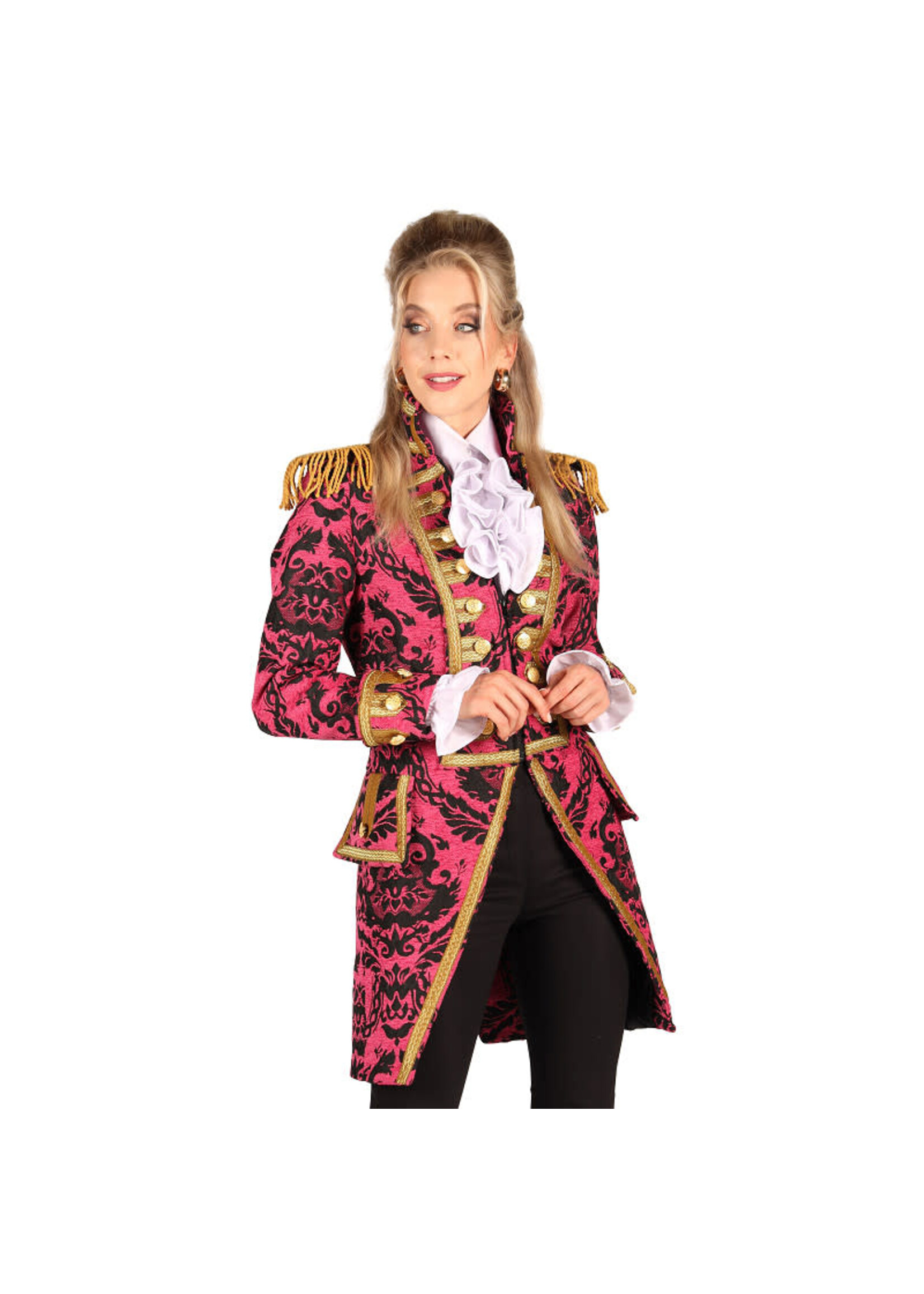 Thetru Jas dame brocaat "Nelson" Zwart/Roze