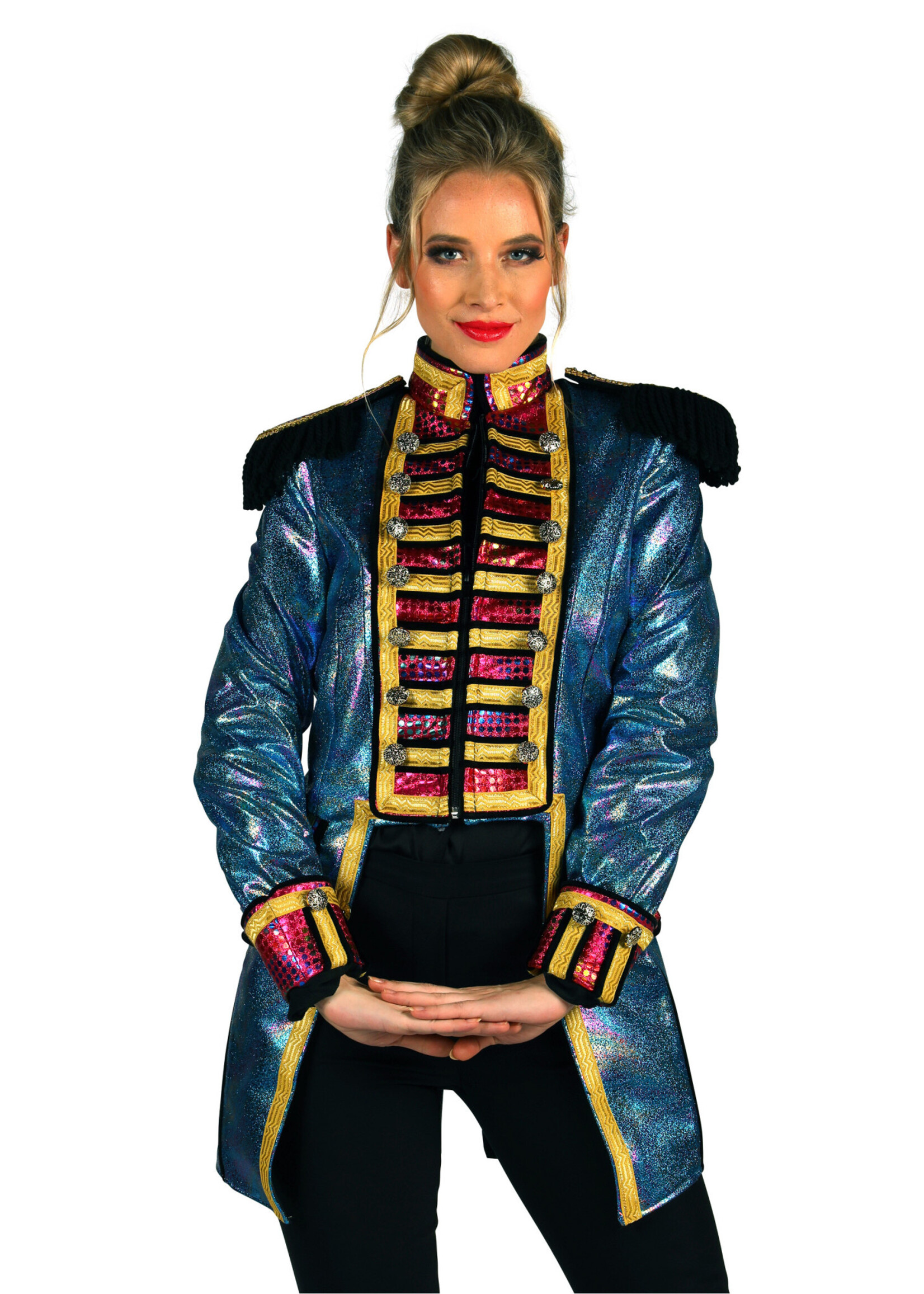 Thetru Damesjas "Metalic Fiesta" blauw / multi