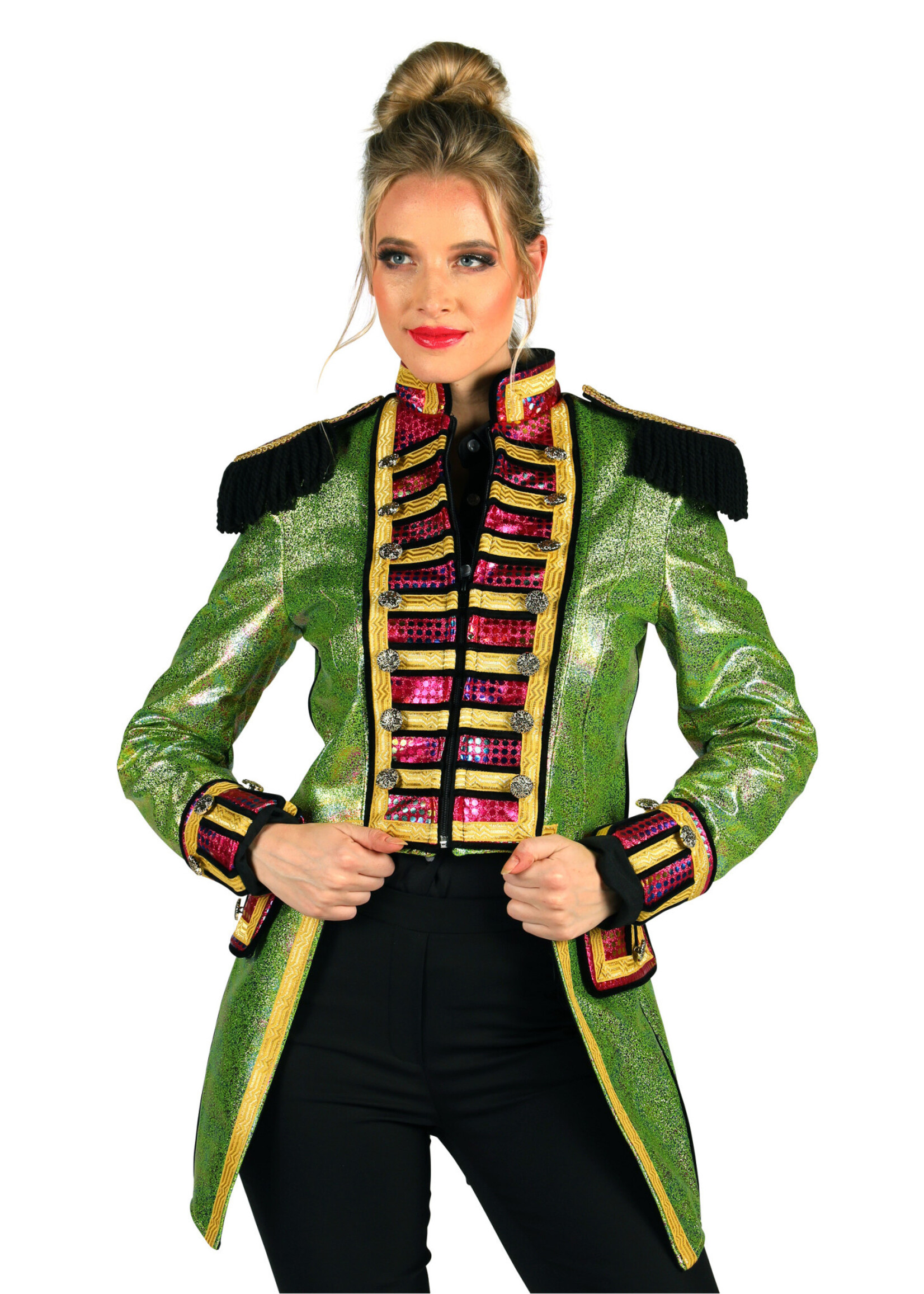 Feestkleding Breda Damesjas "Metalic Fiesta" groen / multi