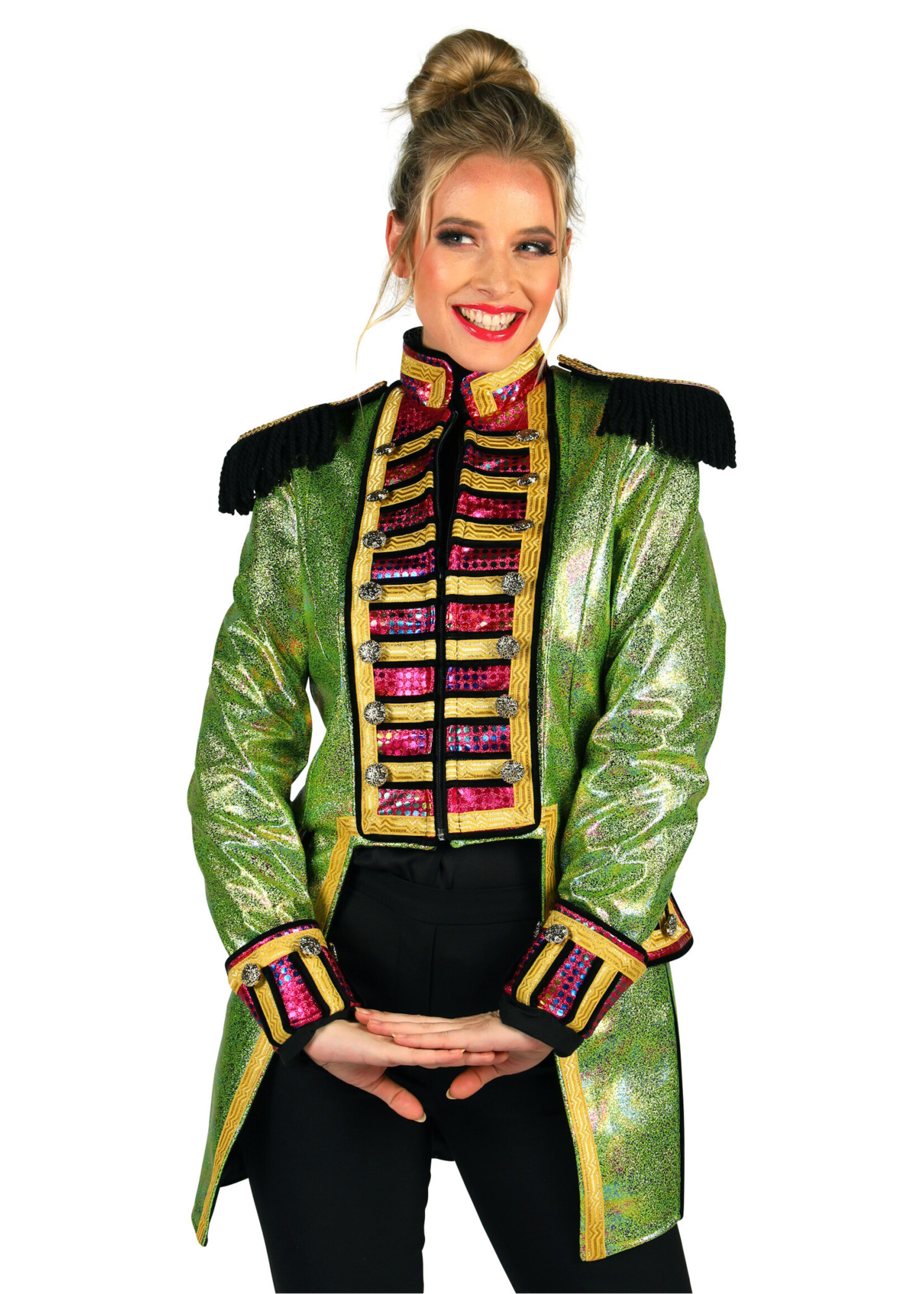 Feestkleding Breda Damesjas "Metalic Fiesta" groen / multi