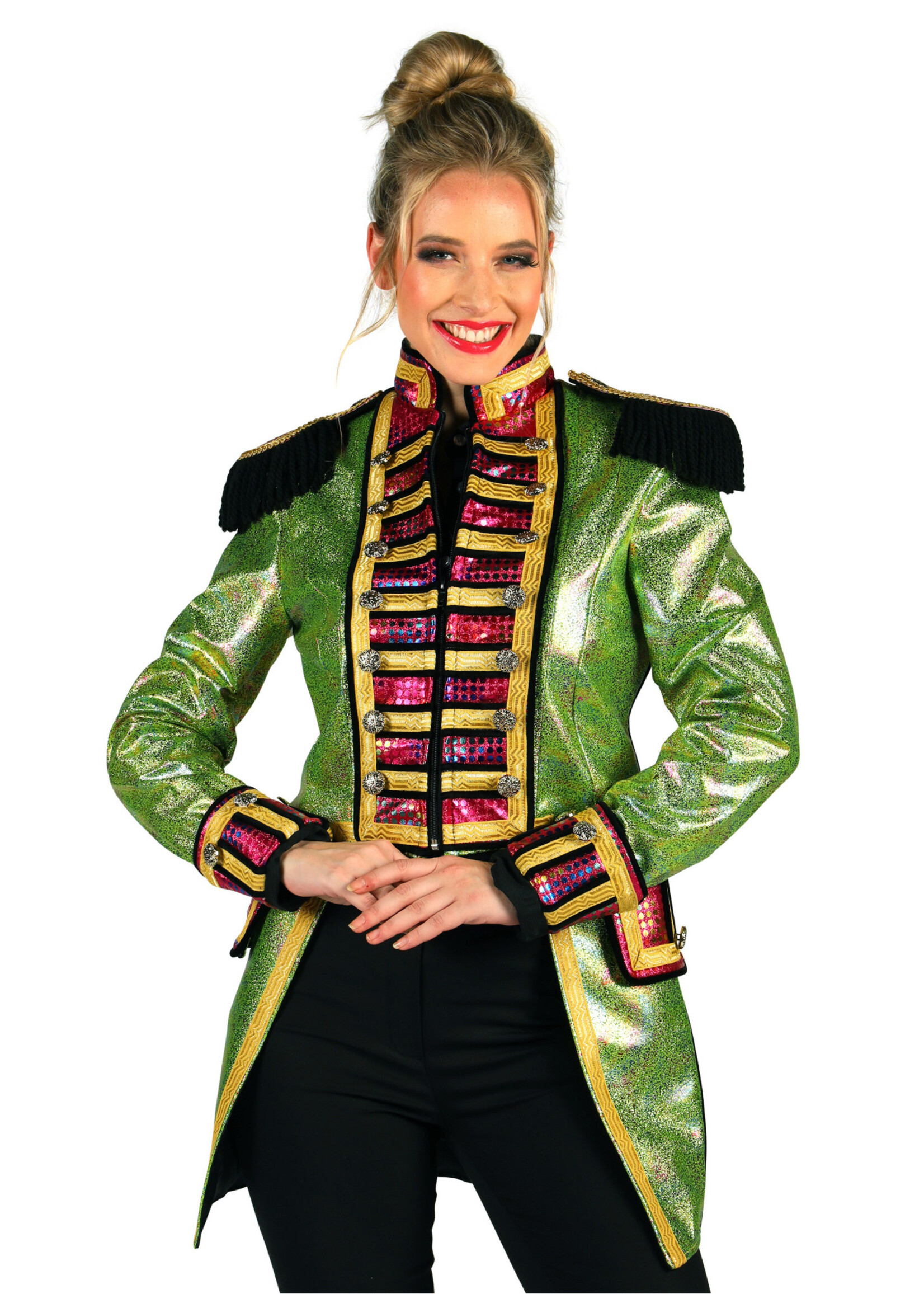 Feestkleding Breda Damesjas "Metalic Fiesta" groen / multi