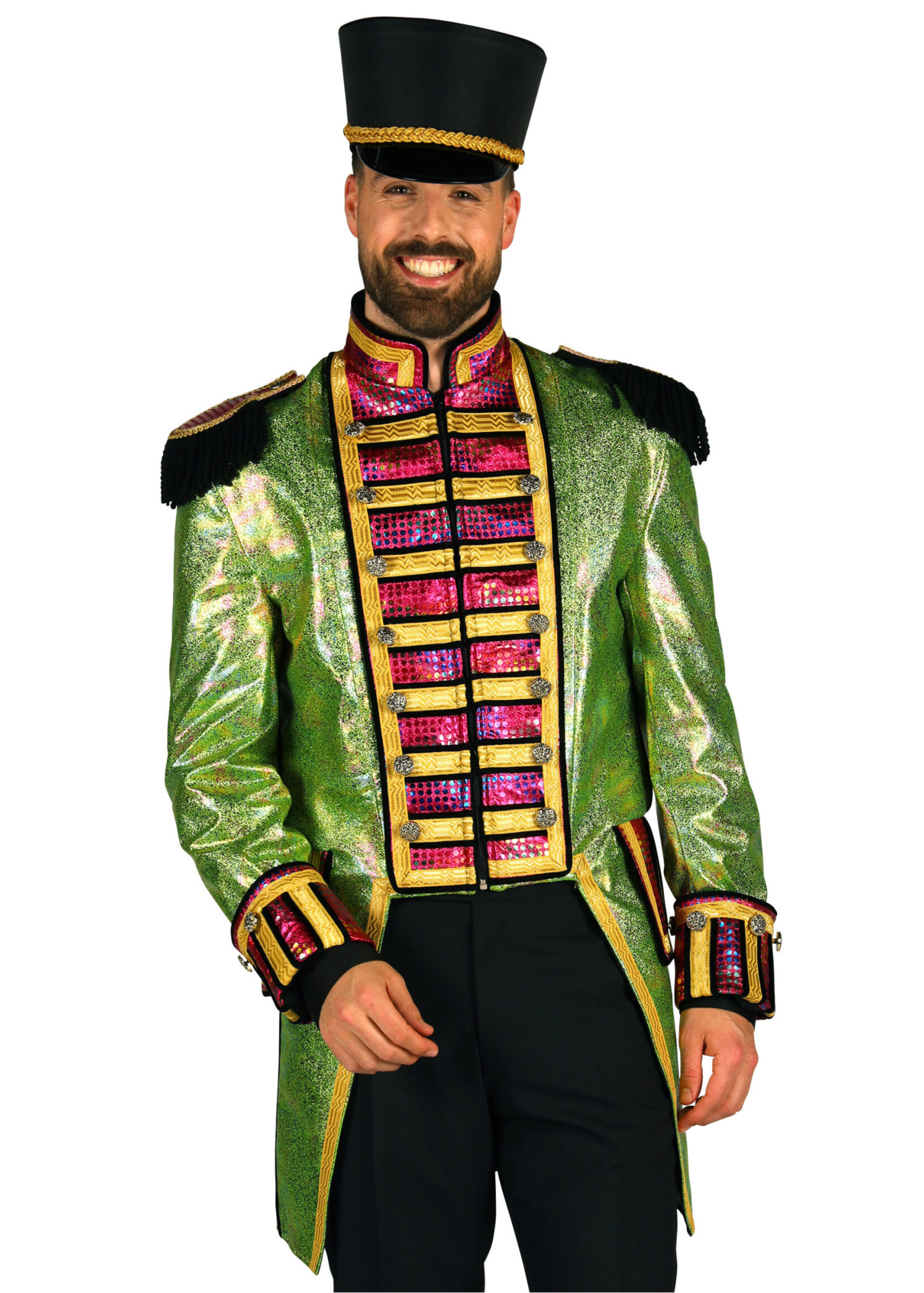 Feestkleding Breda Herenjas "Metalic Fiesta" groen / multi