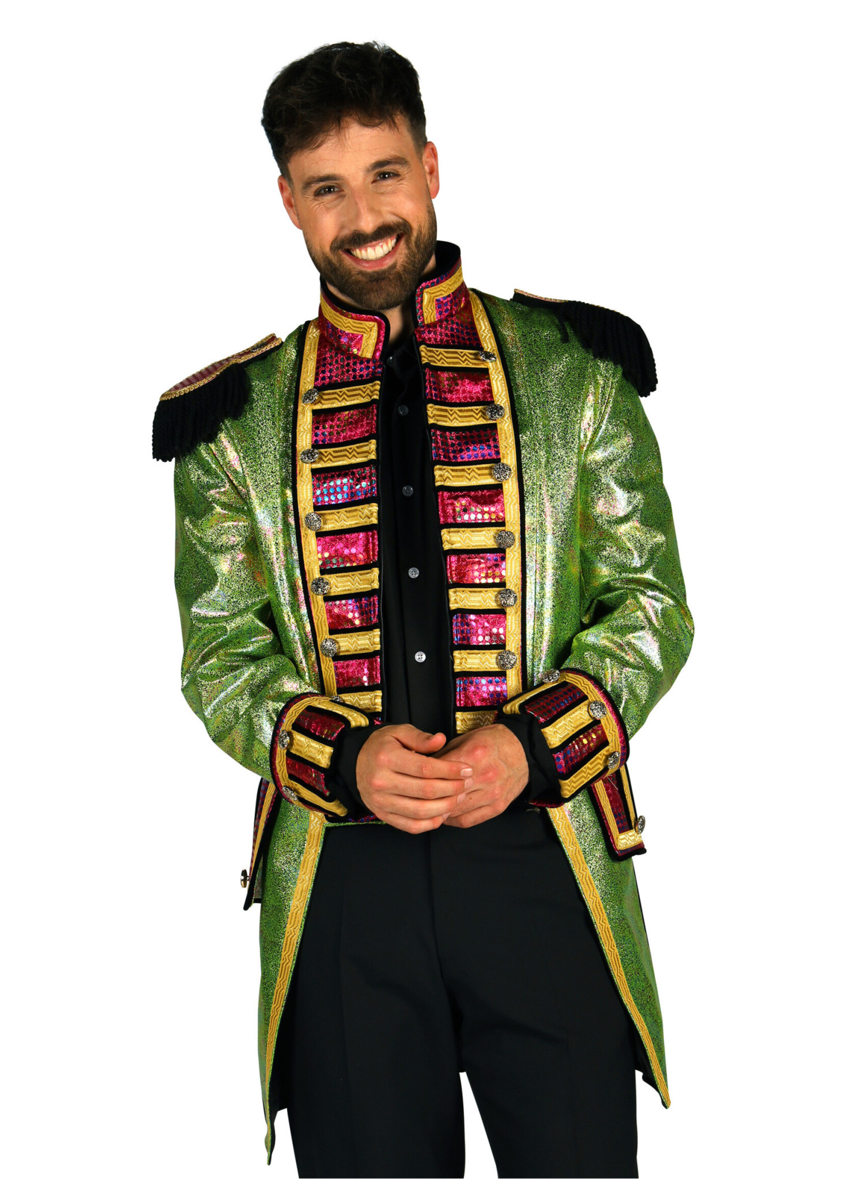 Feestkleding Breda Herenjas "Metalic Fiesta" groen / multi