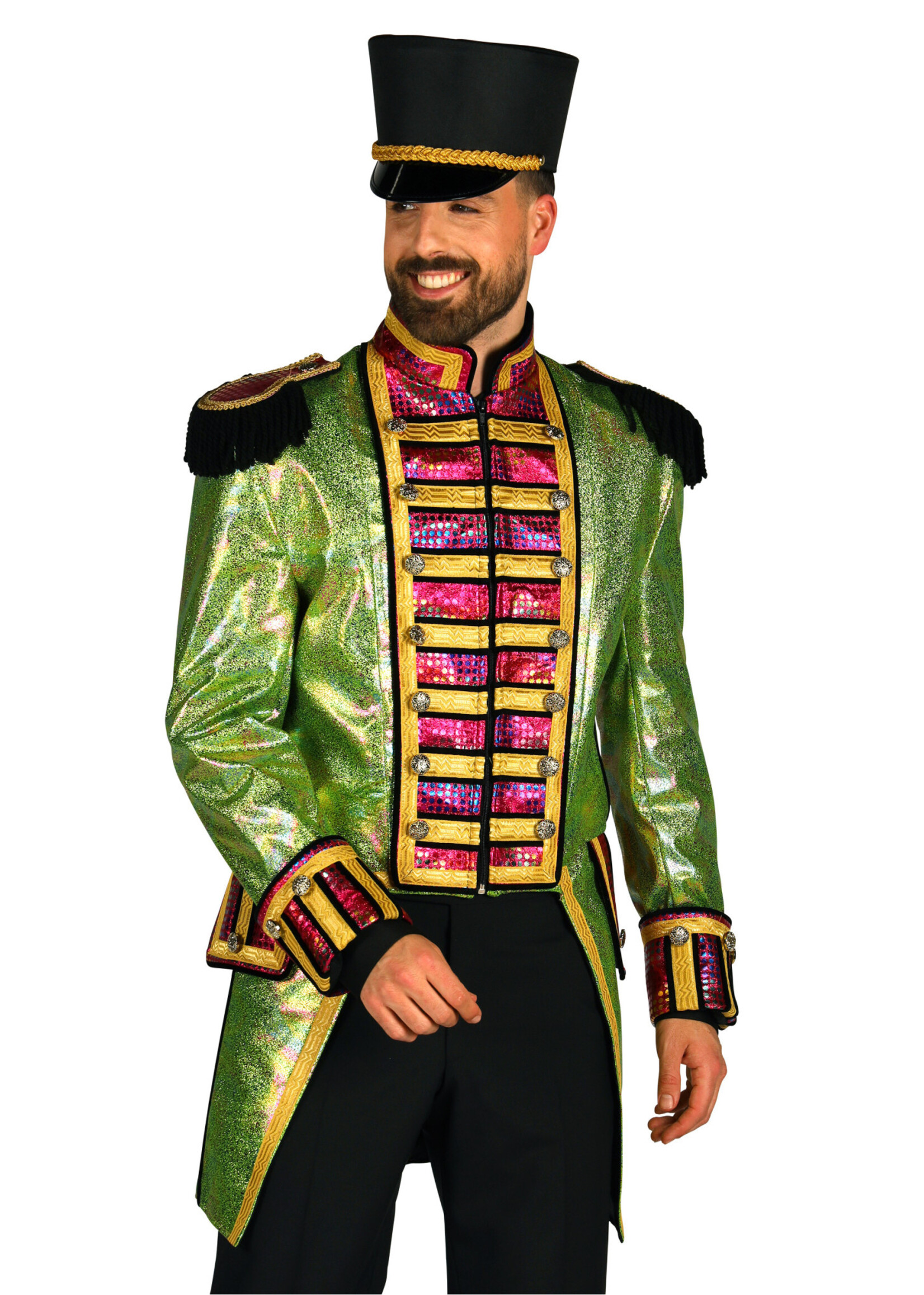 Feestkleding Breda Herenjas "Metalic Fiesta" groen / multi
