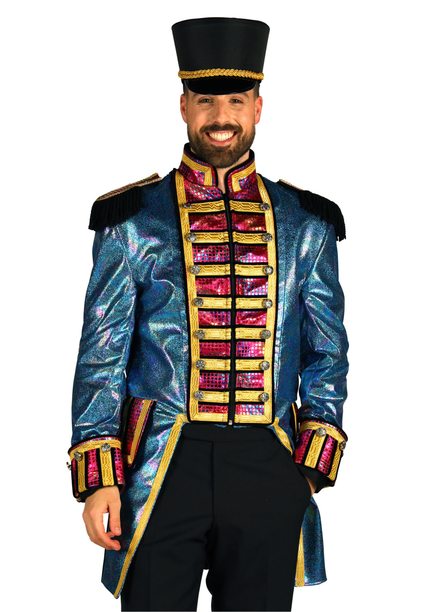 Thetru Herenjas "Metalic Fiesta" blauw / multi