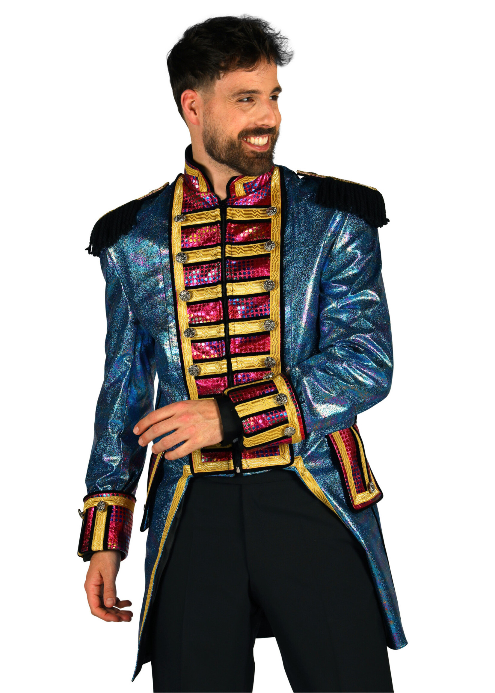 Thetru Herenjas "Metalic Fiesta" blauw / multi