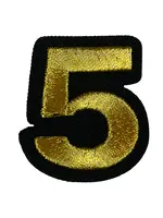 Feestkleding Breda Embleem gouden cijfer vijf 5 EMB-076