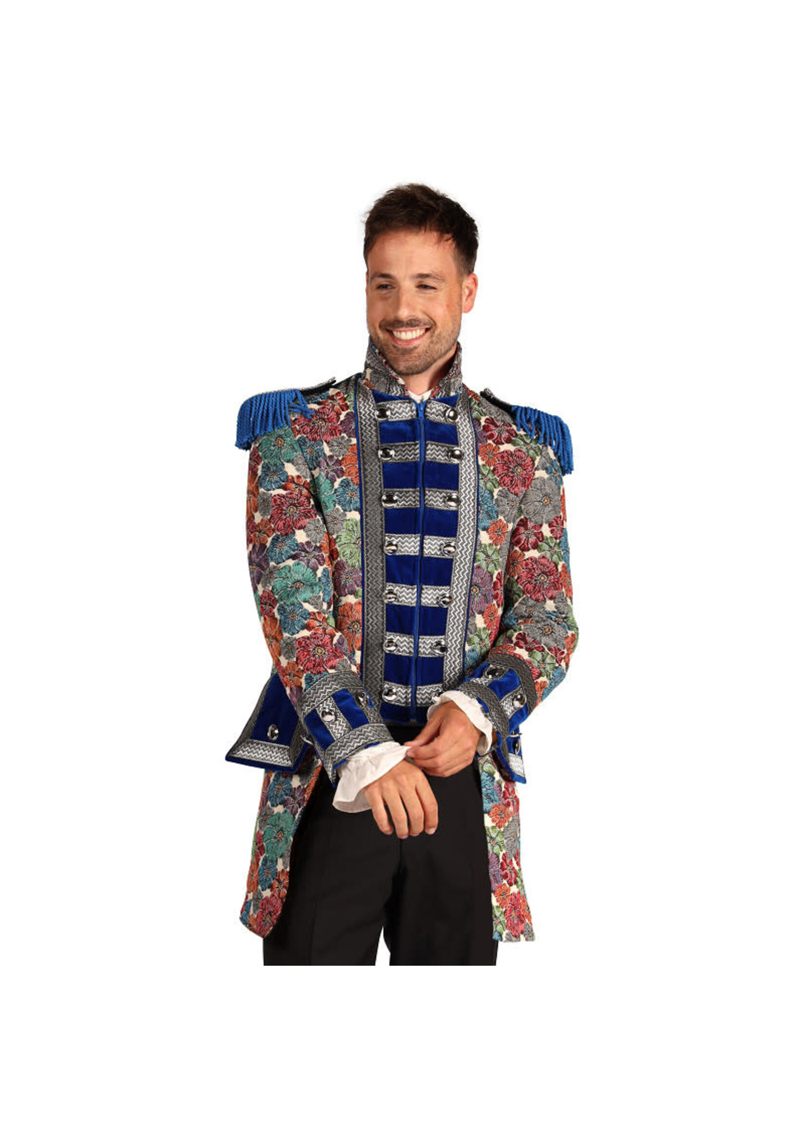 Feestkleding Breda Jas heer "Rustic Flower" Blauw