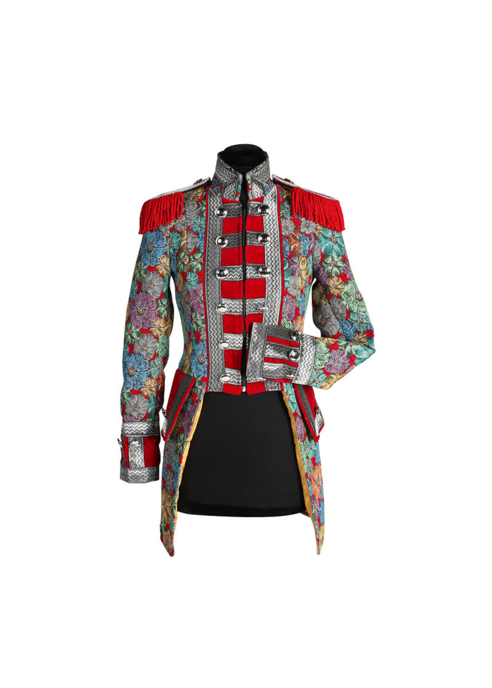Feestkleding Breda Jas dame "Rustic Flower" Rood