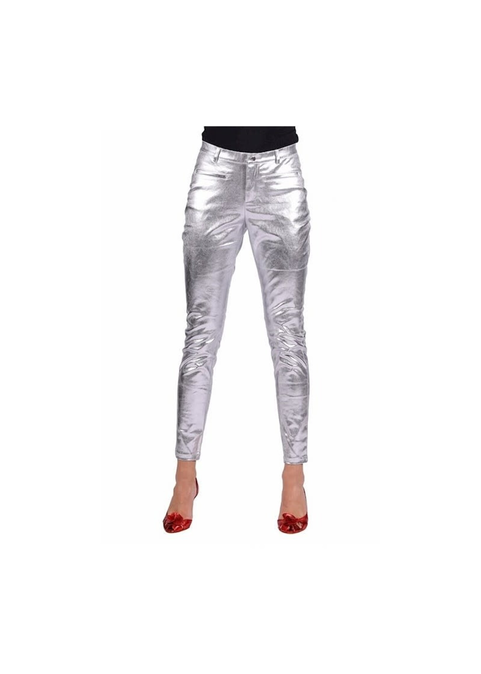 Thetru Stretchbroek metallic Zilver