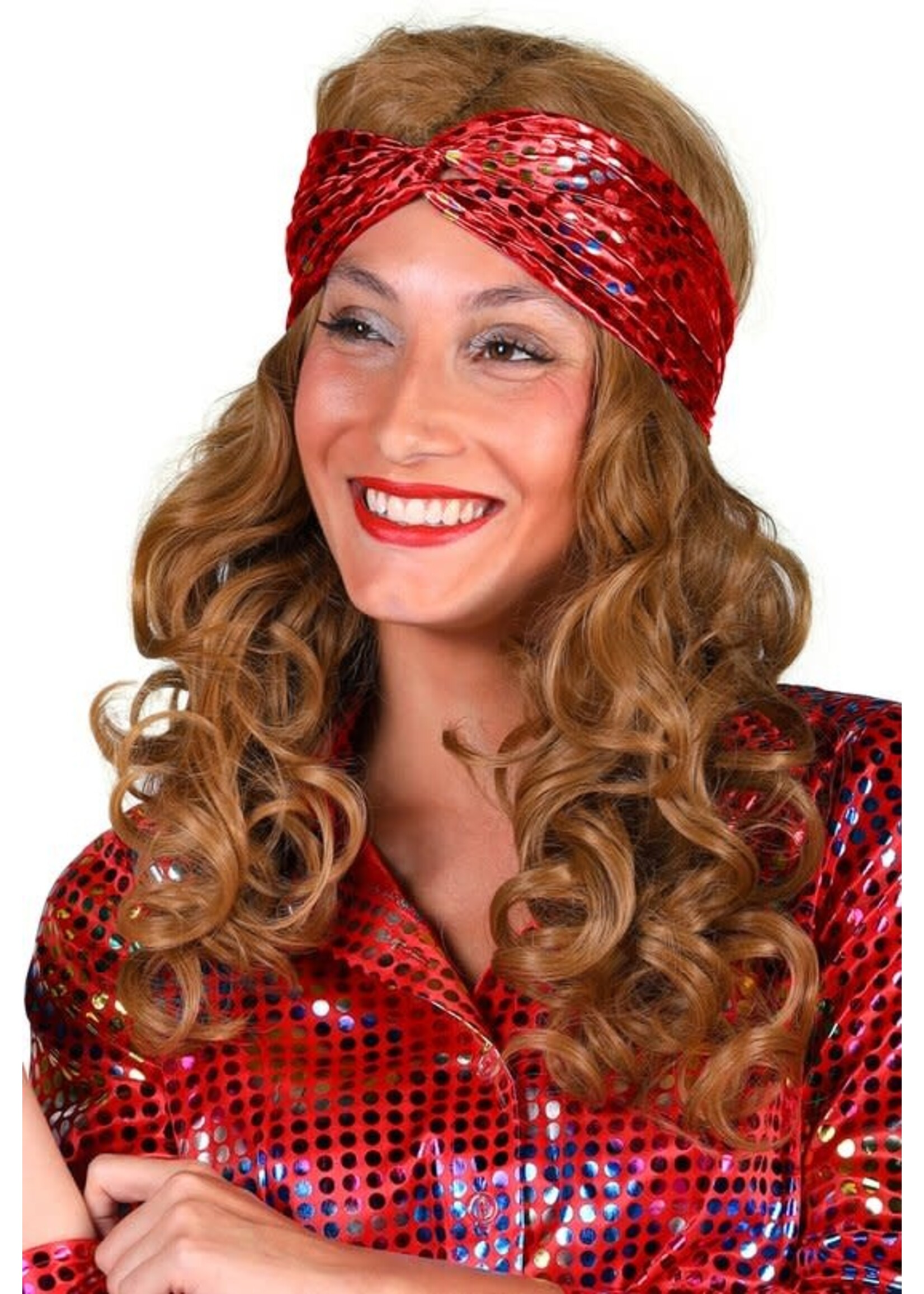 Feestkleding Breda Haarband ''Disco'' rood