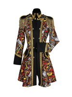 Feestkleding Breda Jas Dame "Brass band" Rood