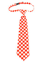 Feestkleding Breda Brabant stropdas rood/wit geblokt