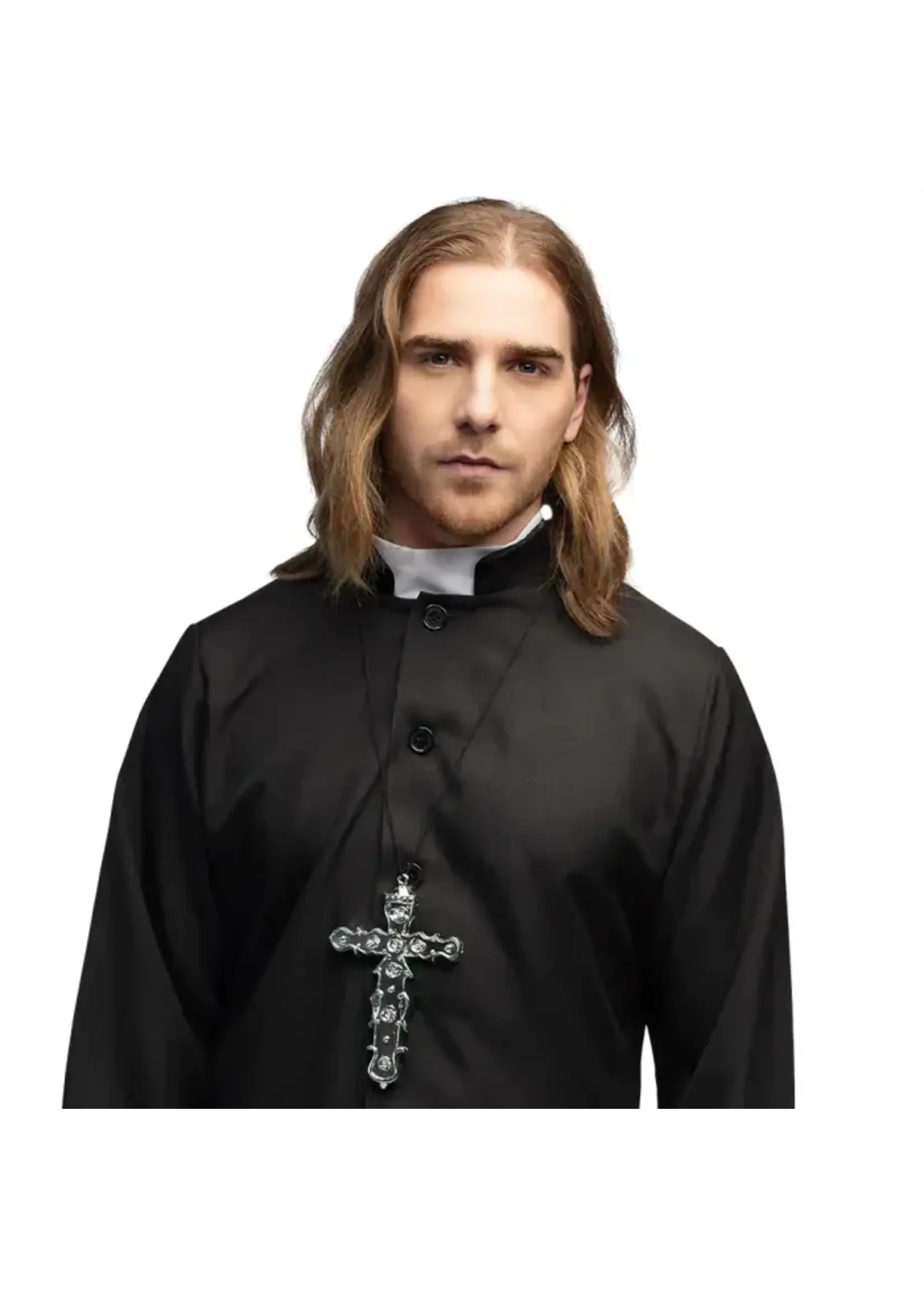 Feestkleding Breda Ketting Priester kruis zilver