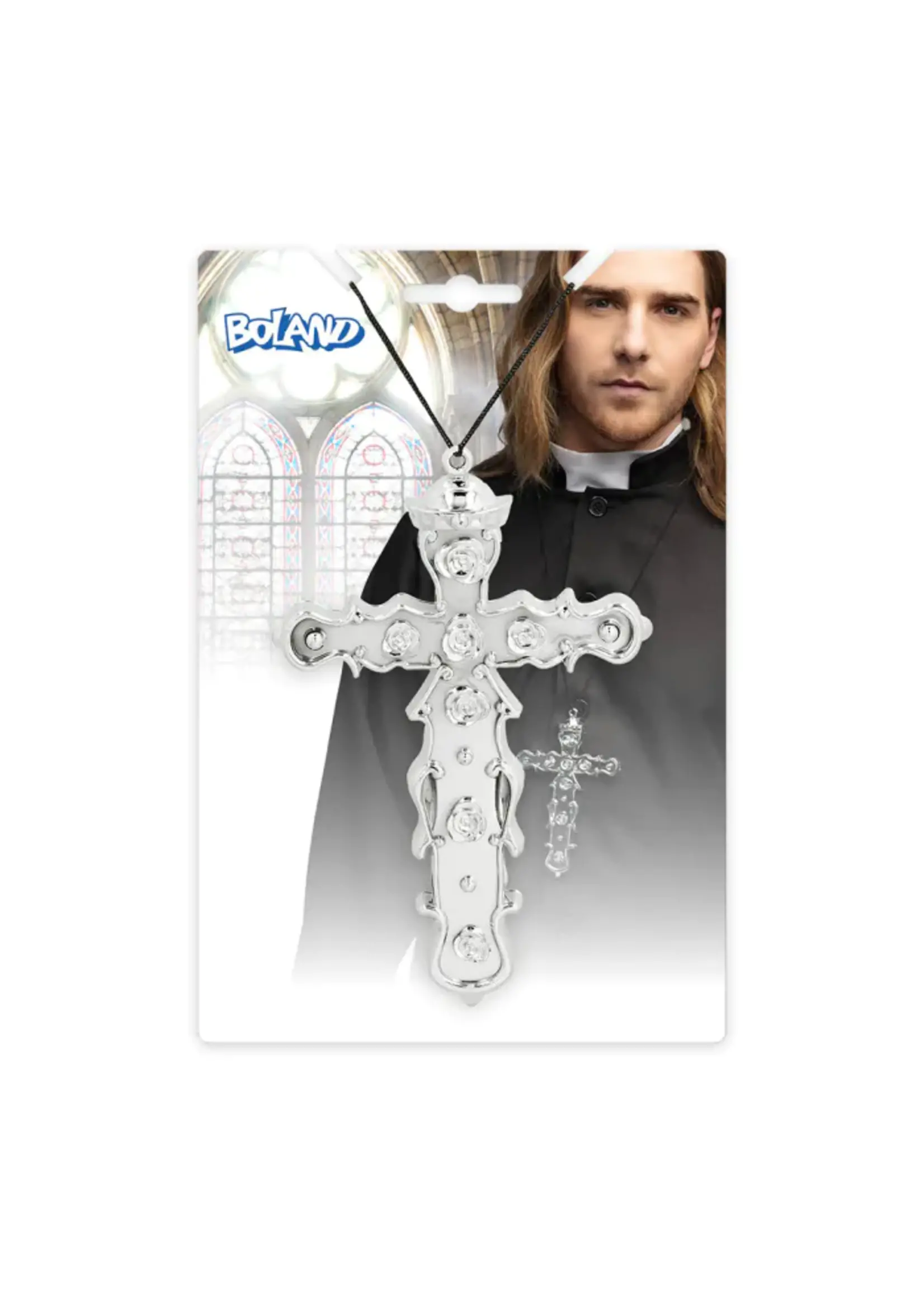 Feestkleding Breda Ketting Priester kruis zilver