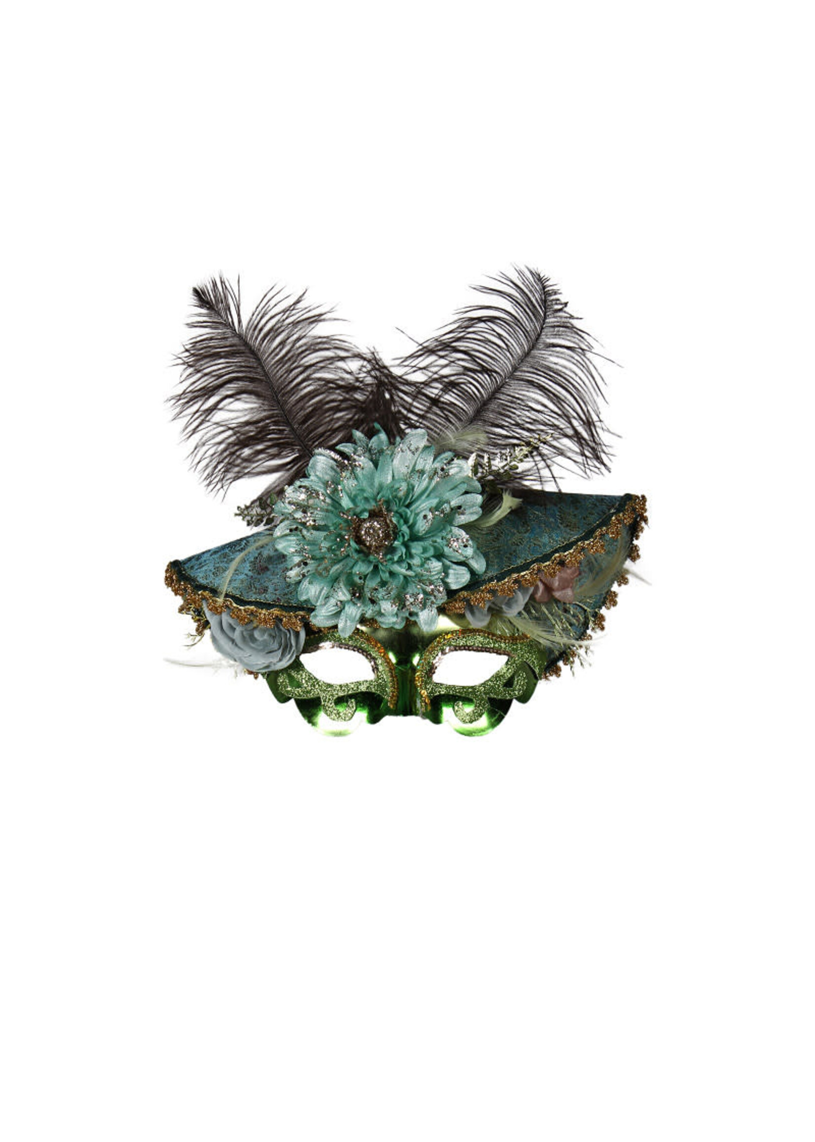 Thetru Oogmasker "Venetian Flower" Groen