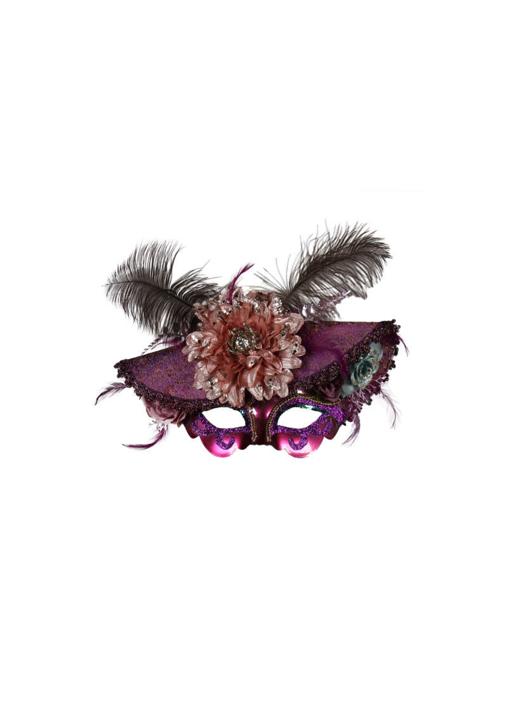 Thetru Oogmasker "Venetian Flower" Roze