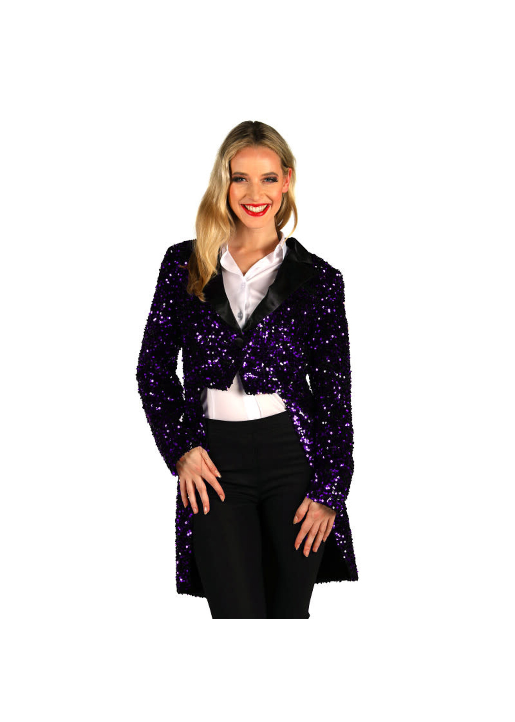 Thetru Dames pailletten frackjas "Broadway" Paars-Zwart