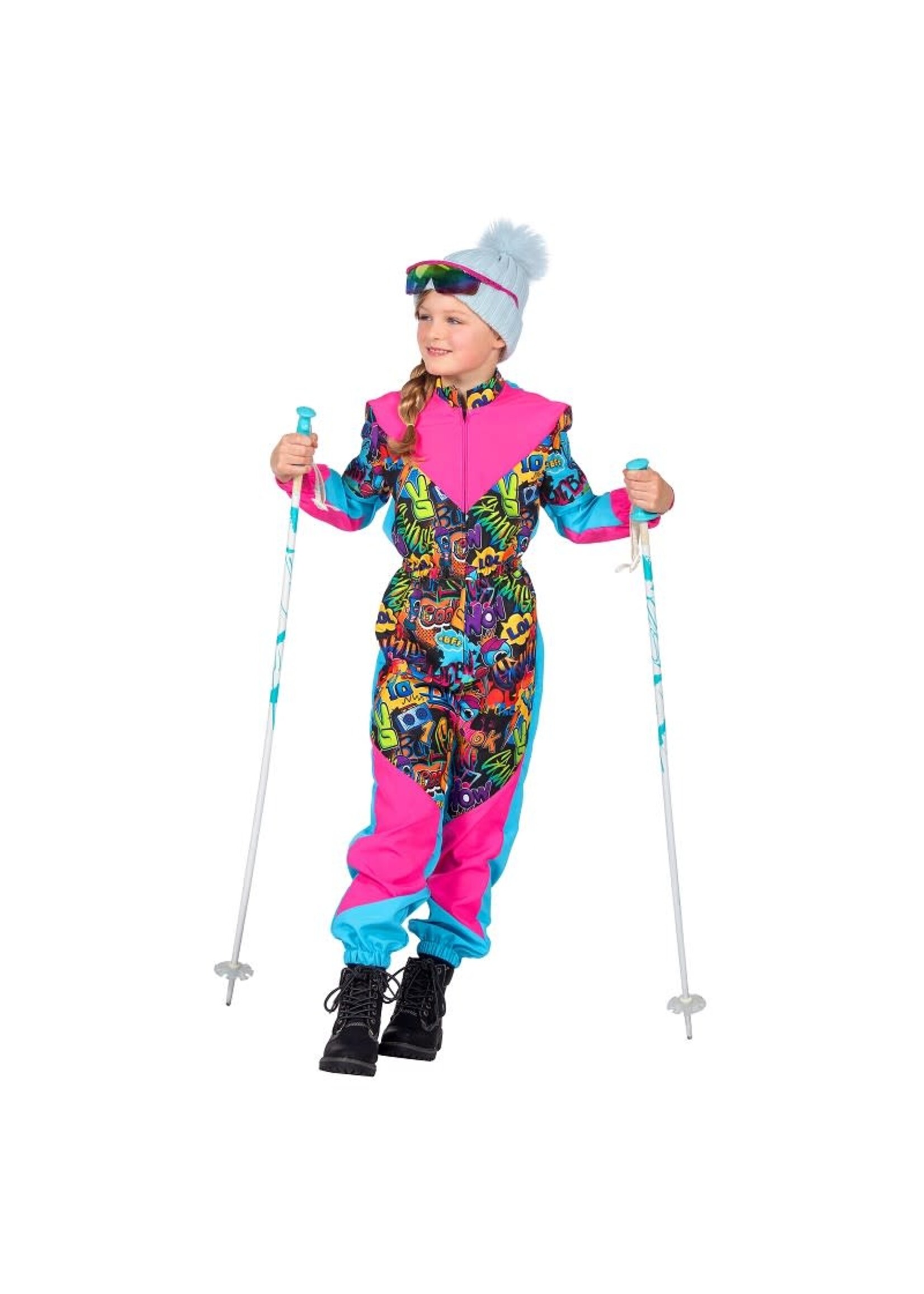 Feestkleding Breda Retro skipak 80's print kinderen