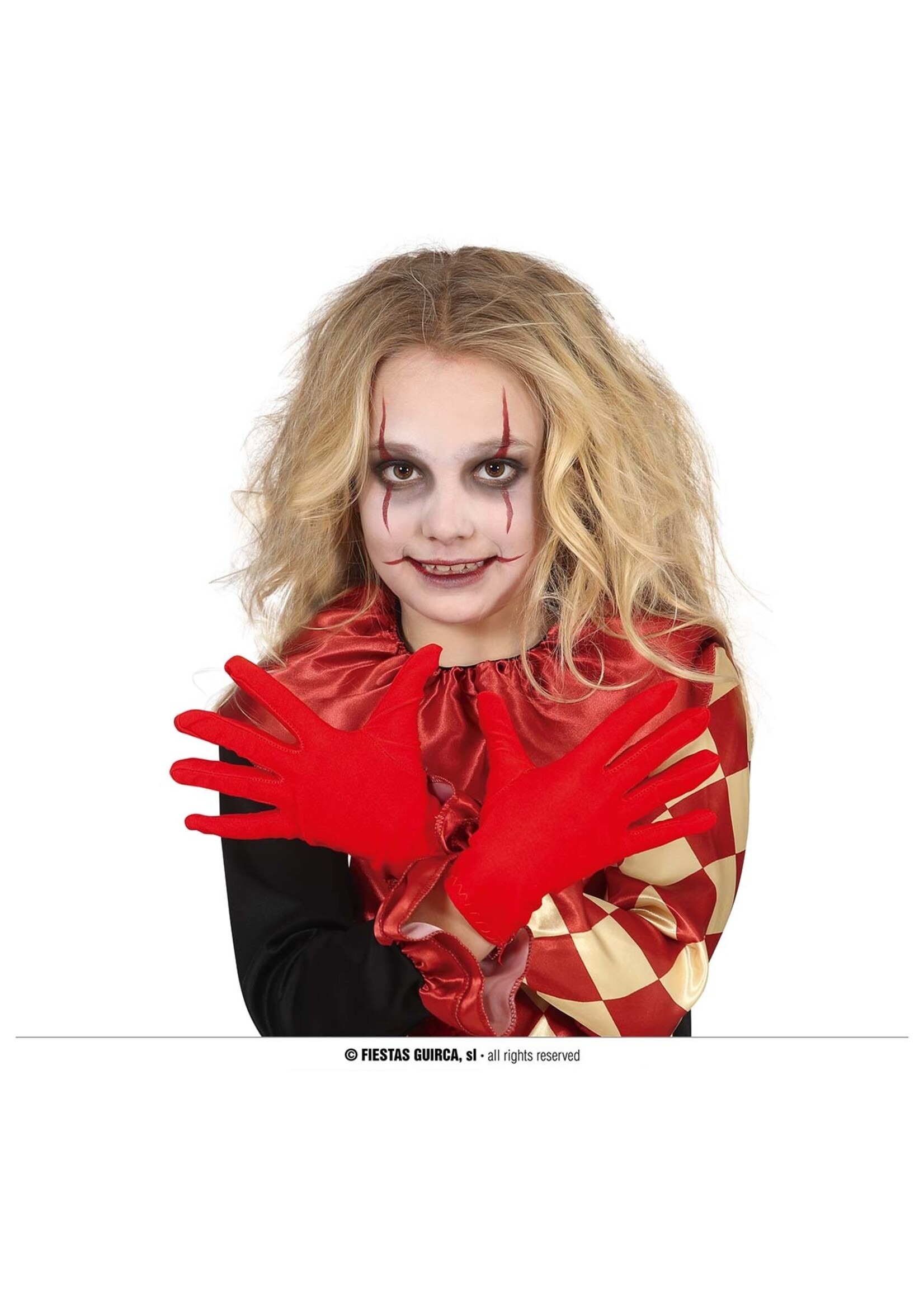 Feestkleding Breda Handschoen kind rood  17cm