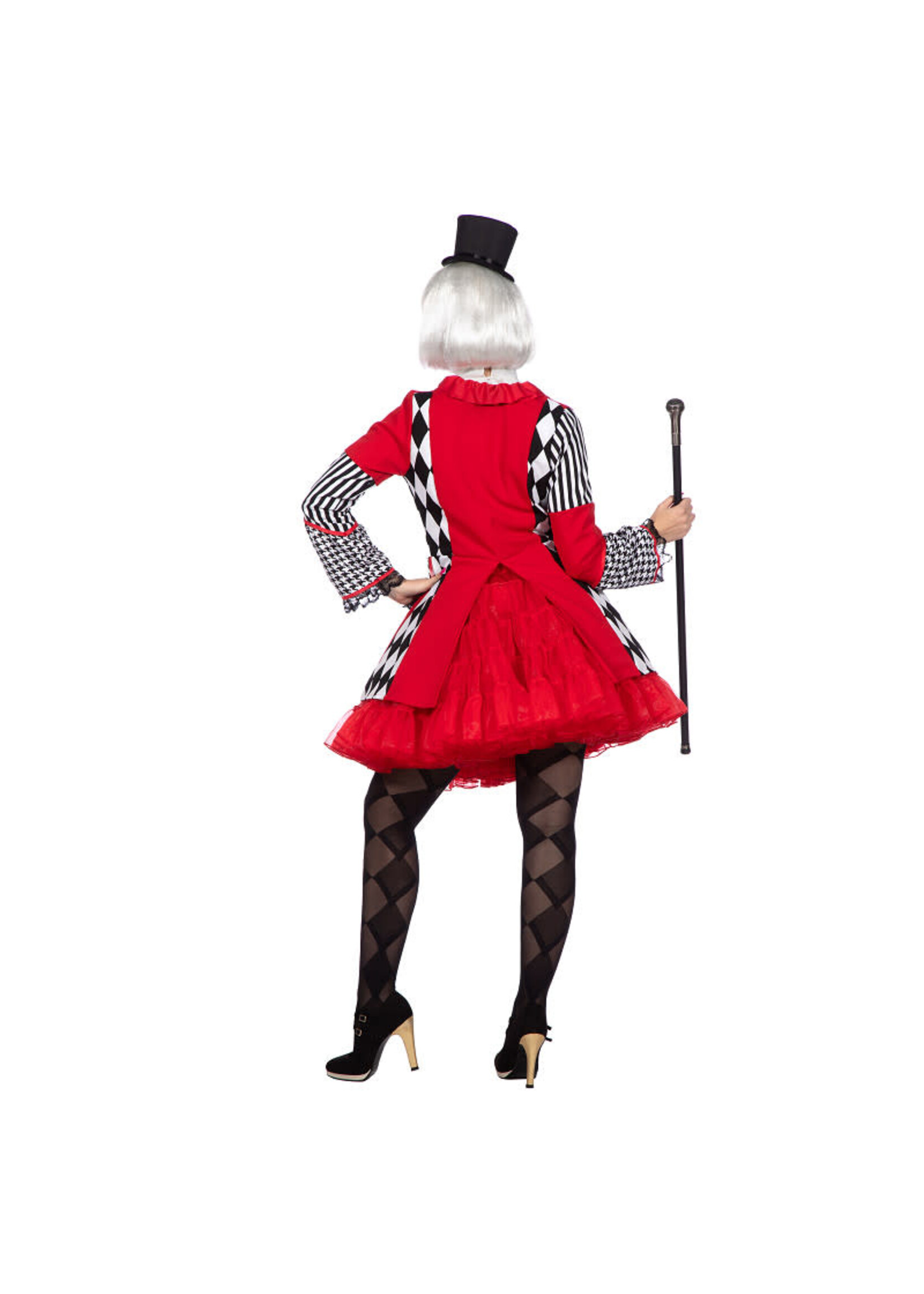 Feestkleding Breda Jas ruiten rood/wit/zwart