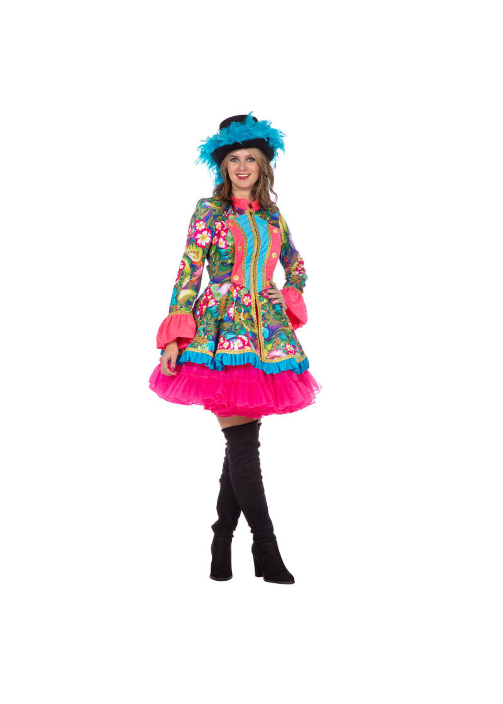 Feestkleding Breda Luxe jas roze bloem