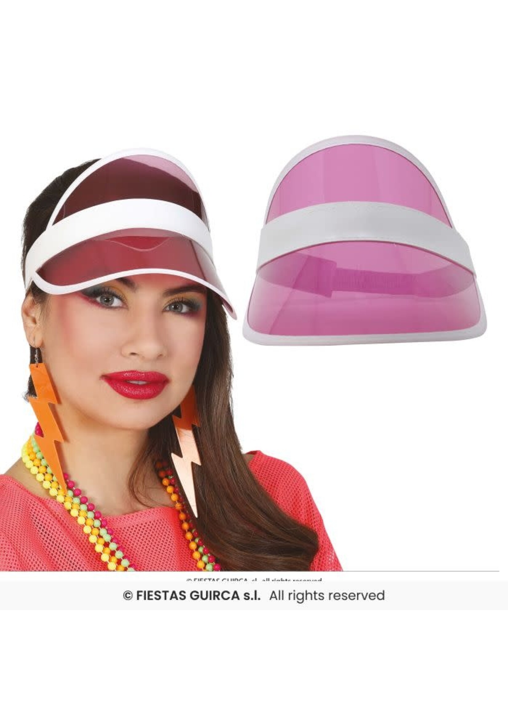 Fiestas Guirca 80s zonneklep roze