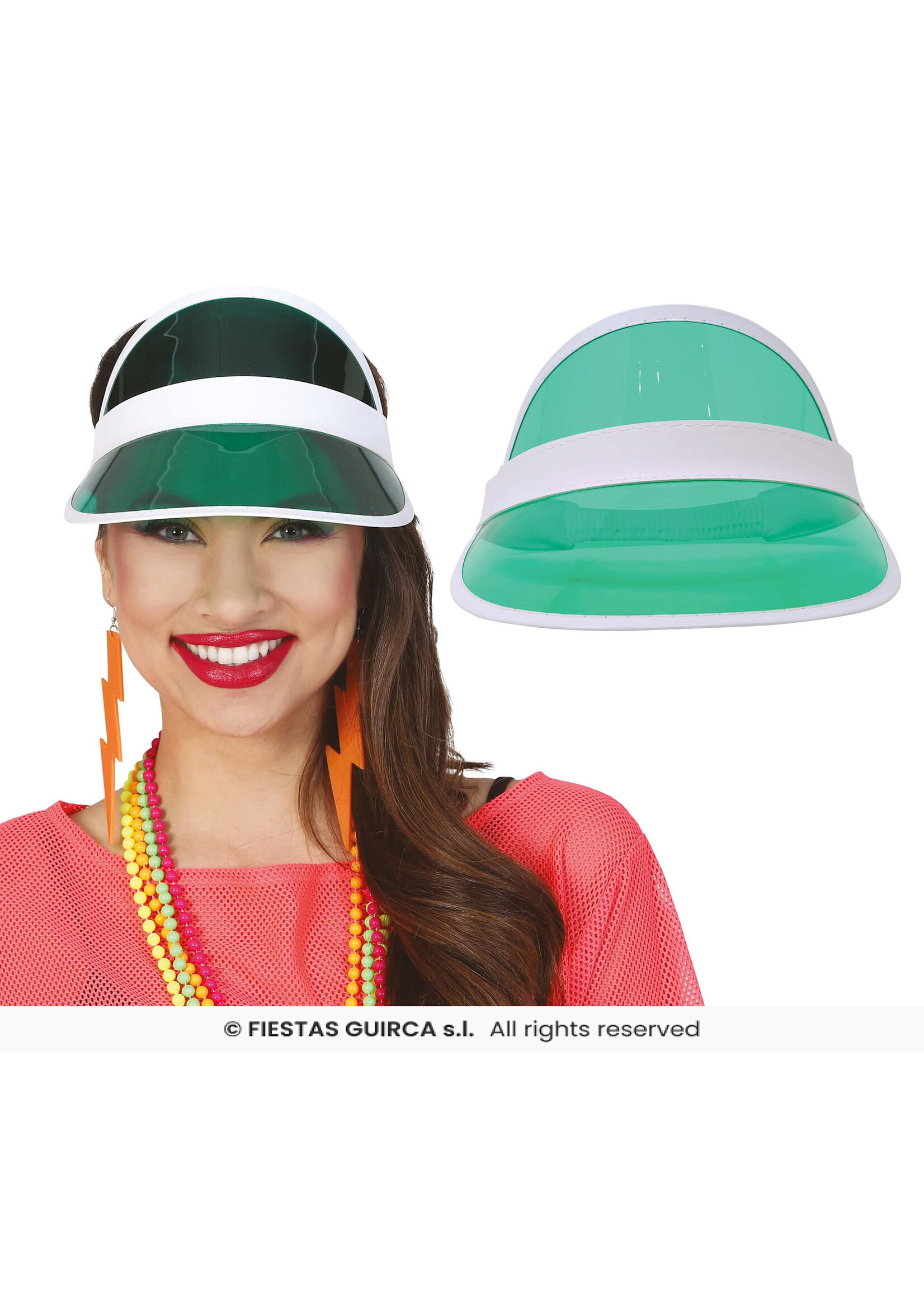 Feestkleding Breda 80s zonneklep groen