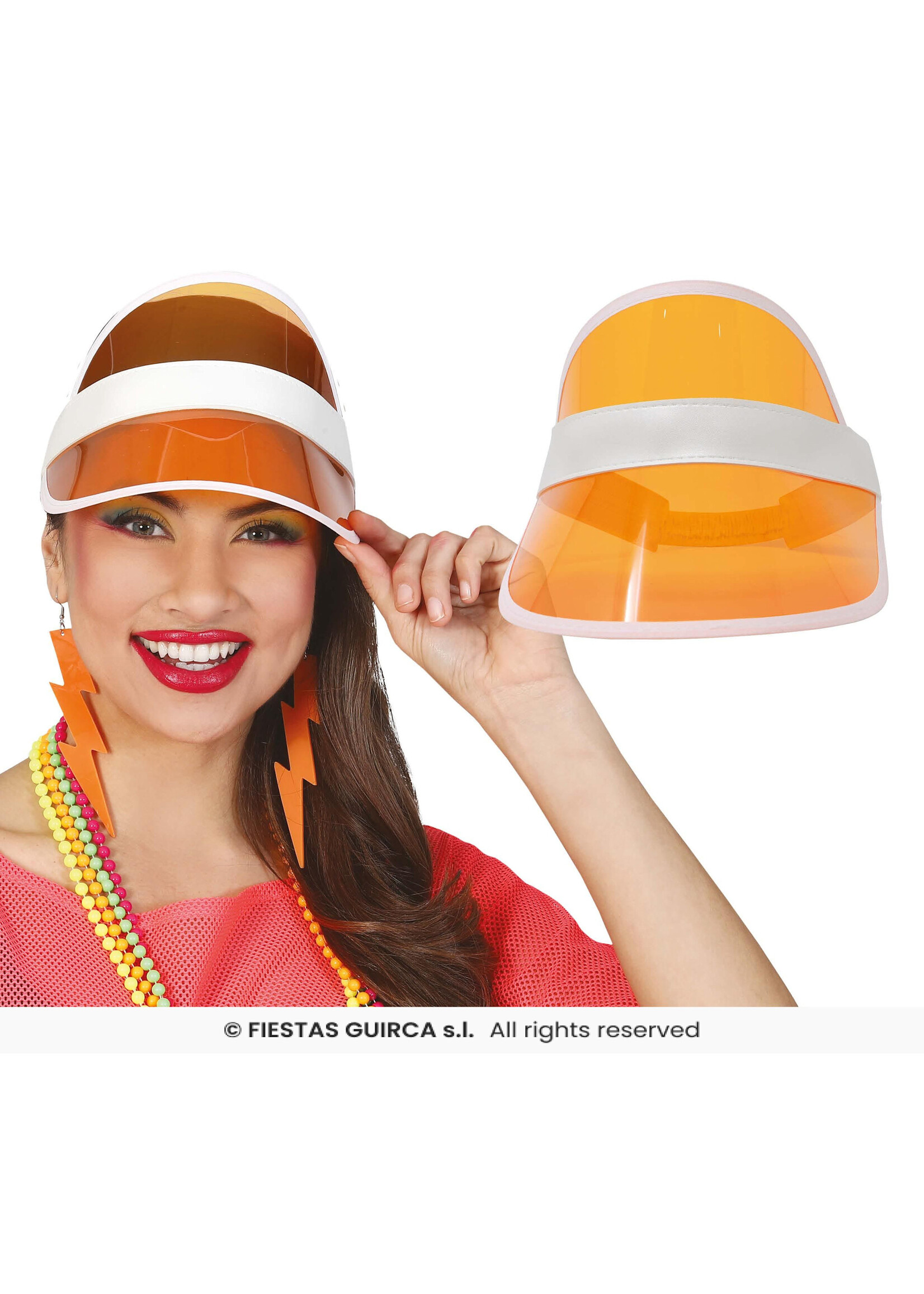 Feestkleding Breda 80s zonneklep oranje