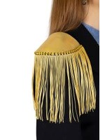Feestkleding Breda Epaulet glanzend goud met franje