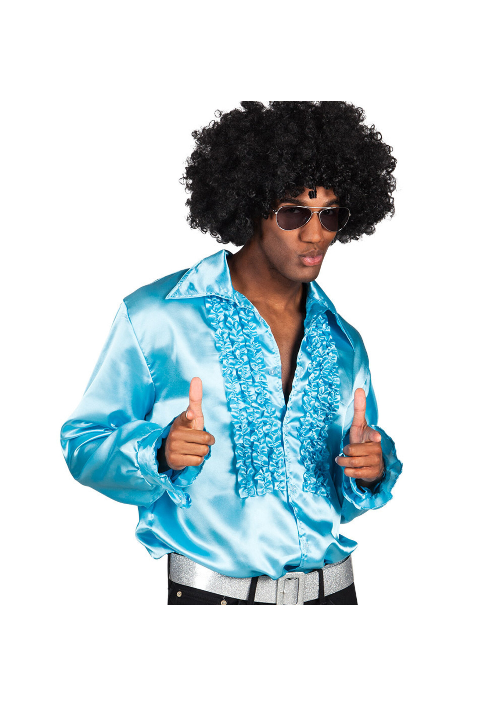 Feestkleding Breda Disco blouse turquoise