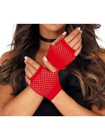 Feestkleding Breda Net handschoenen rood
