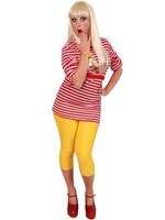 Feestkleding Breda Dorustrui rood/wit gestreept unisex