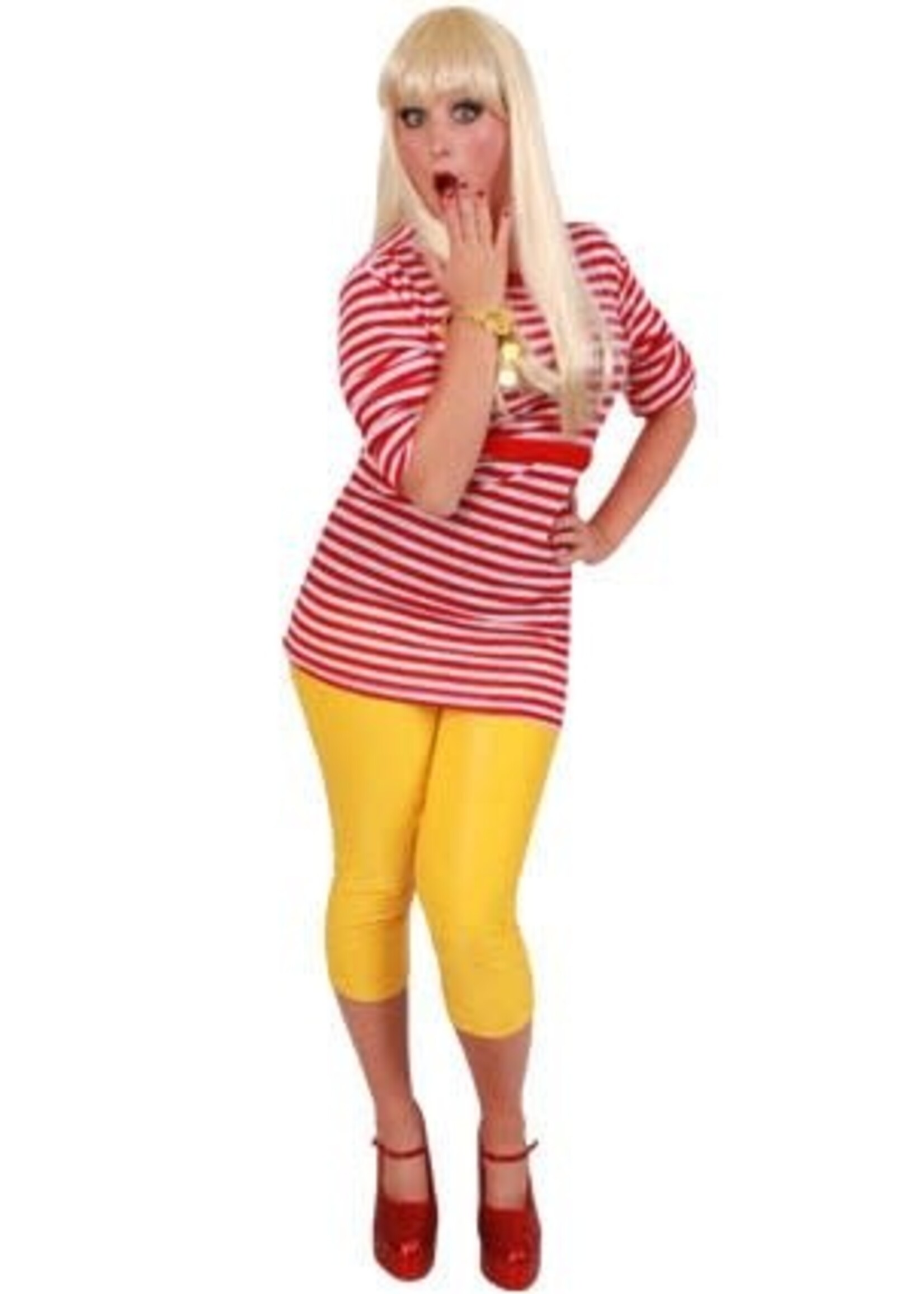 Feestkleding Breda Dorustrui rood/wit gestreept unisex