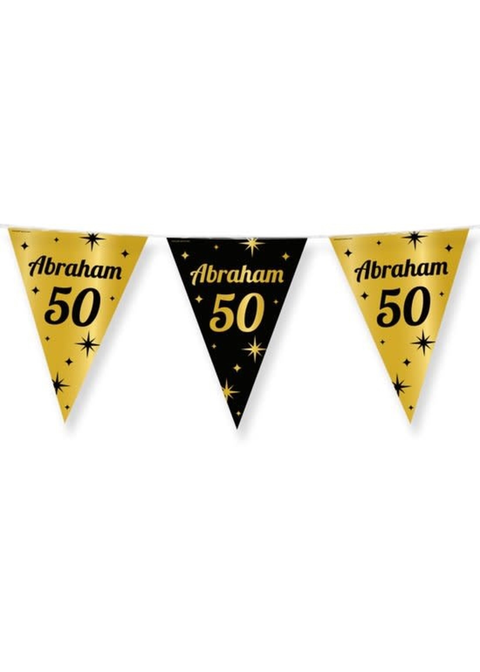 Feestkleding Breda Vlaggenlijn Abraham zwart/goud 10m