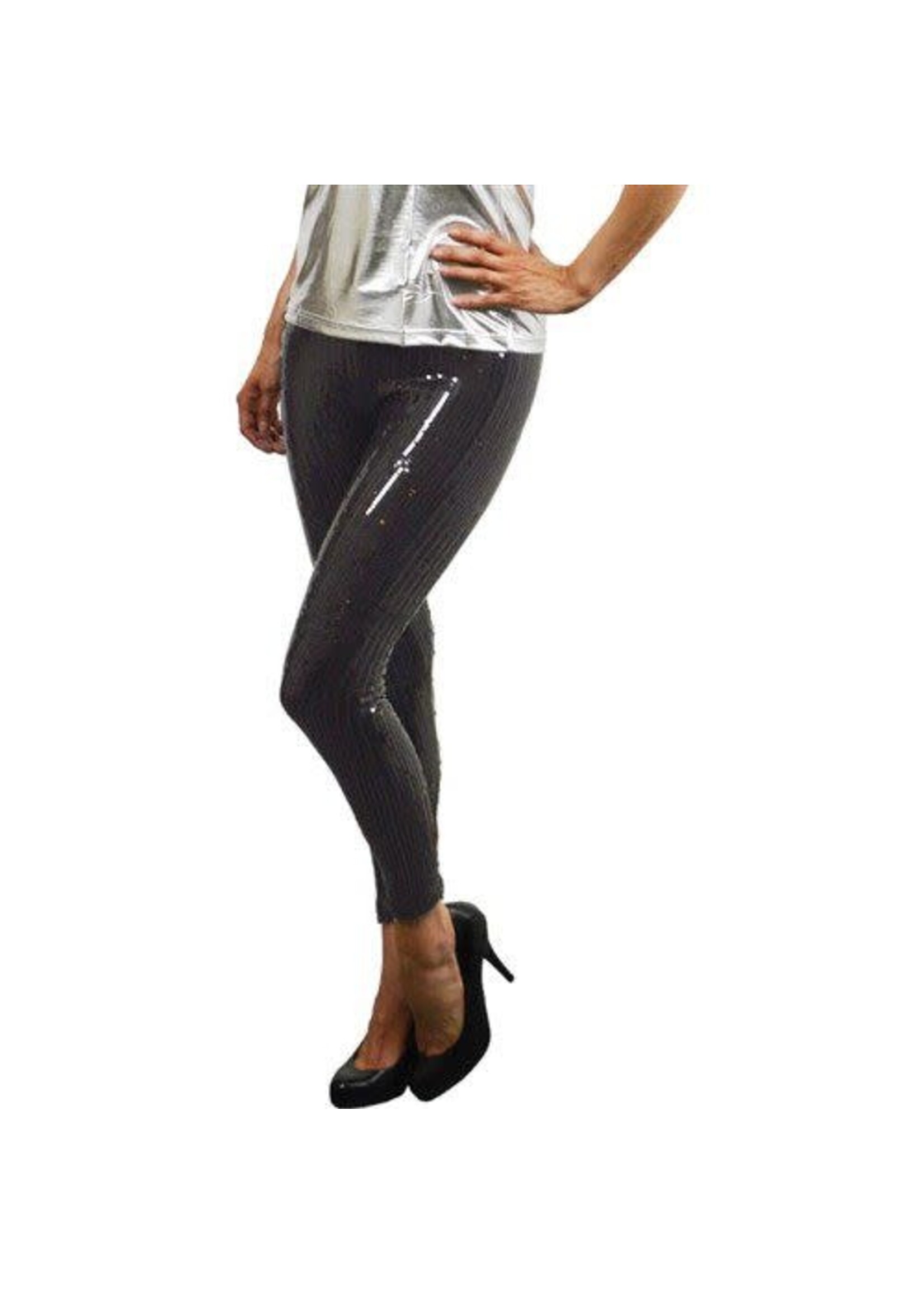 Feestkleding Breda Legging sequince zwart