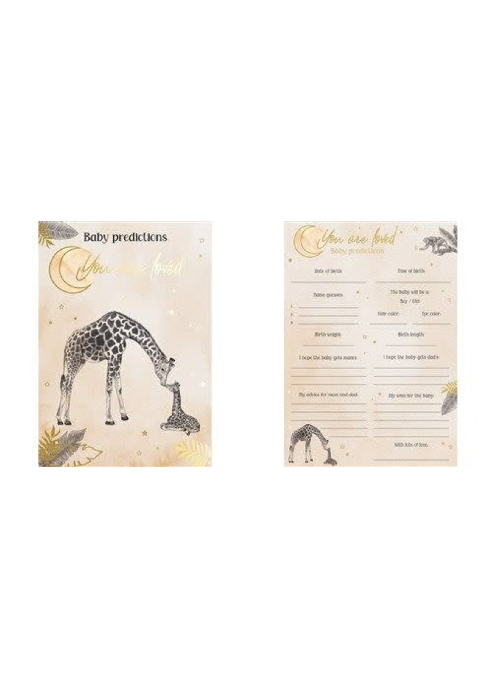 Feestkleding Breda Predictioncard baby safari (Eng, 20st.)