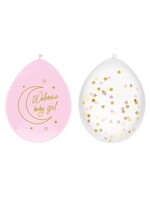 Feestkleding Breda Ballonnen baby safari pink ’Welcome baby girl’