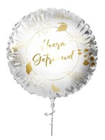 Haza-Witbaard Folieballon ’Hoera getrouwd’ (Ø45cm)