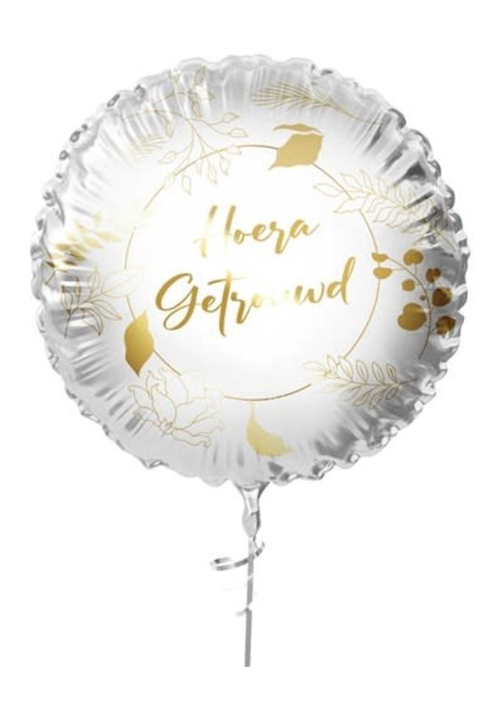 Haza-Witbaard Folieballon ’Hoera getrouwd’ (Ø45cm)
