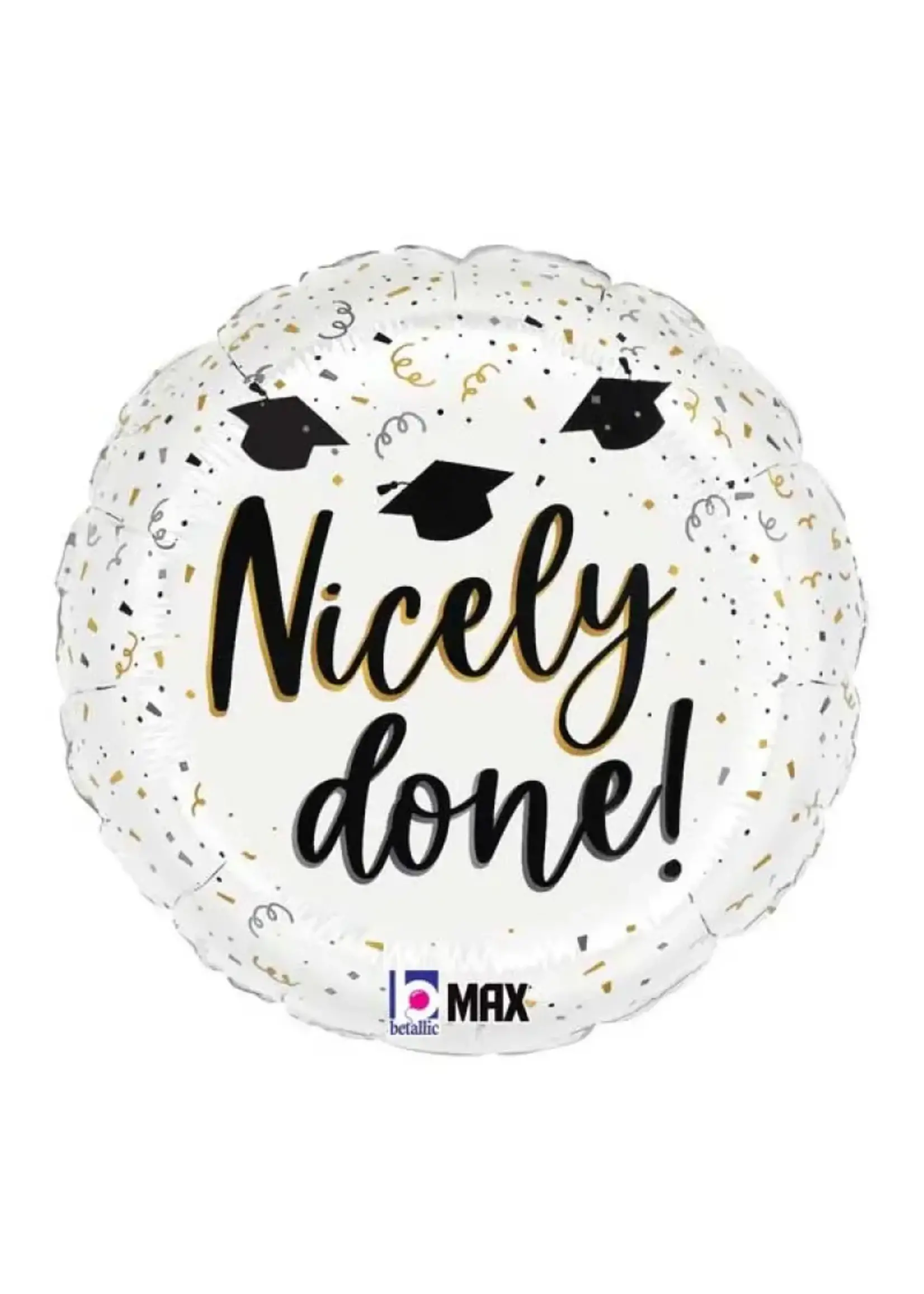 Haza-Witbaard Folieballon ’Happy Graduation’ confetti (Ø45cm)