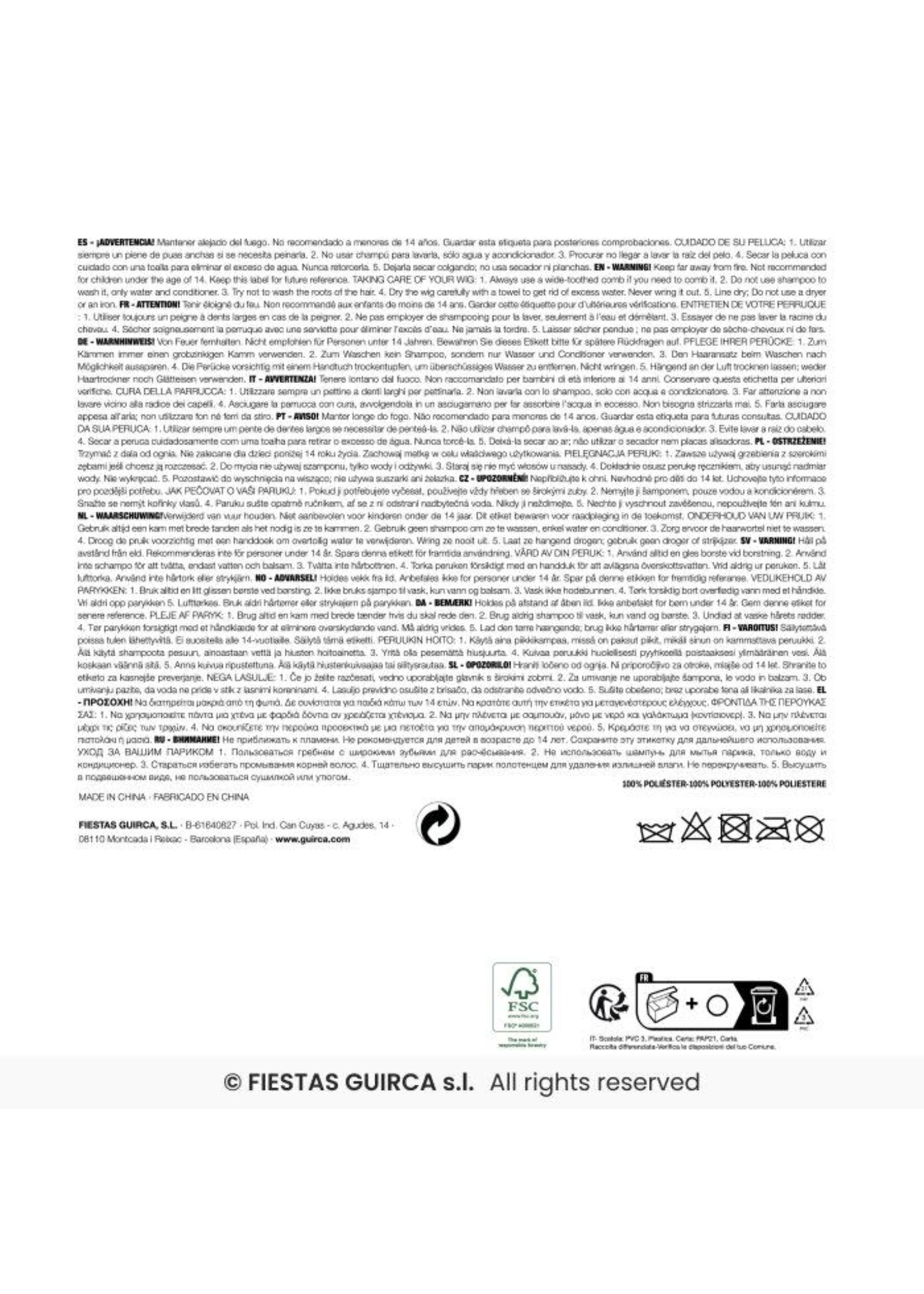 Fiestas Guirca Heren pruik blond jaren 70