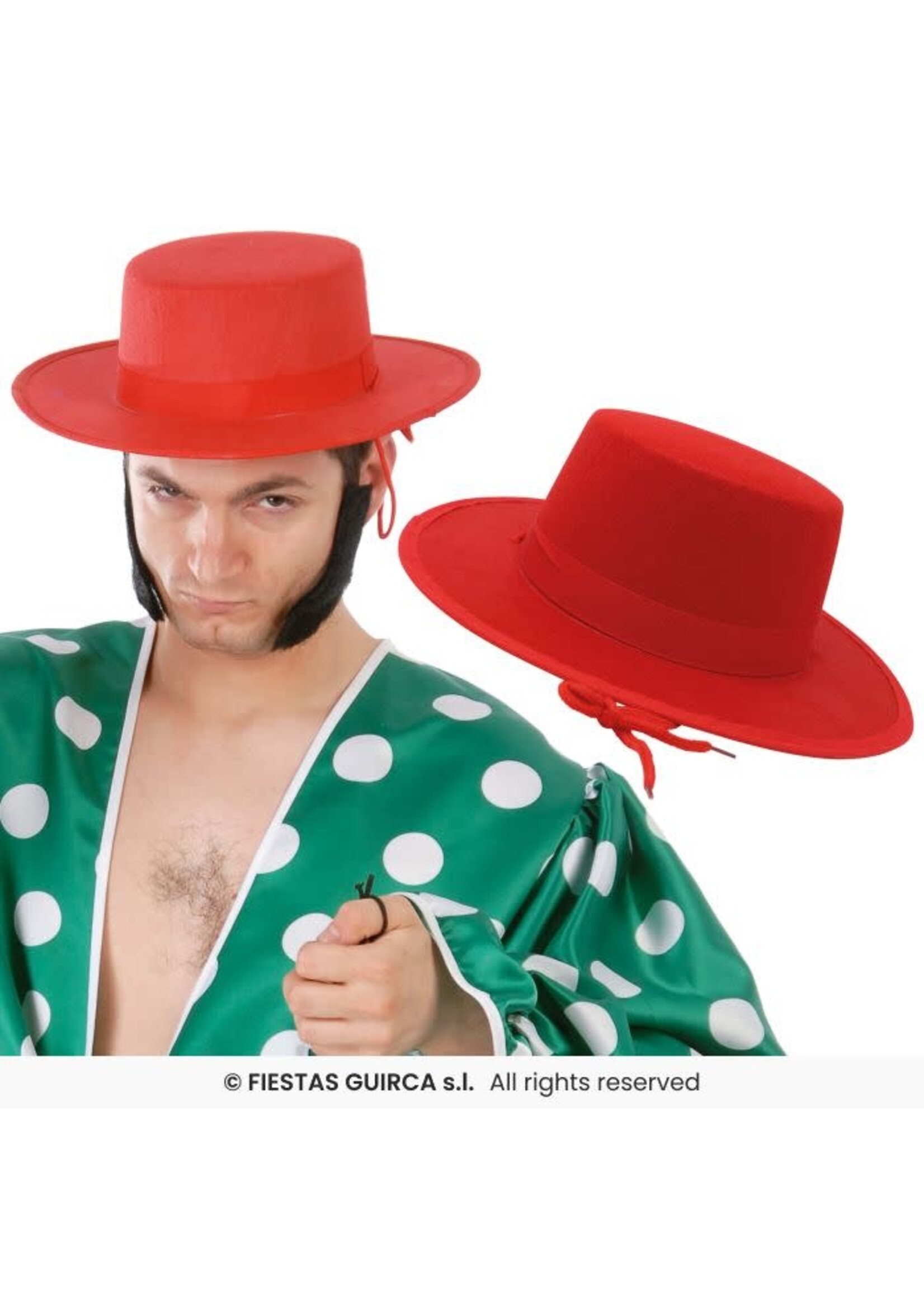 Fiestas Guirca Flamencohoed rood vilt