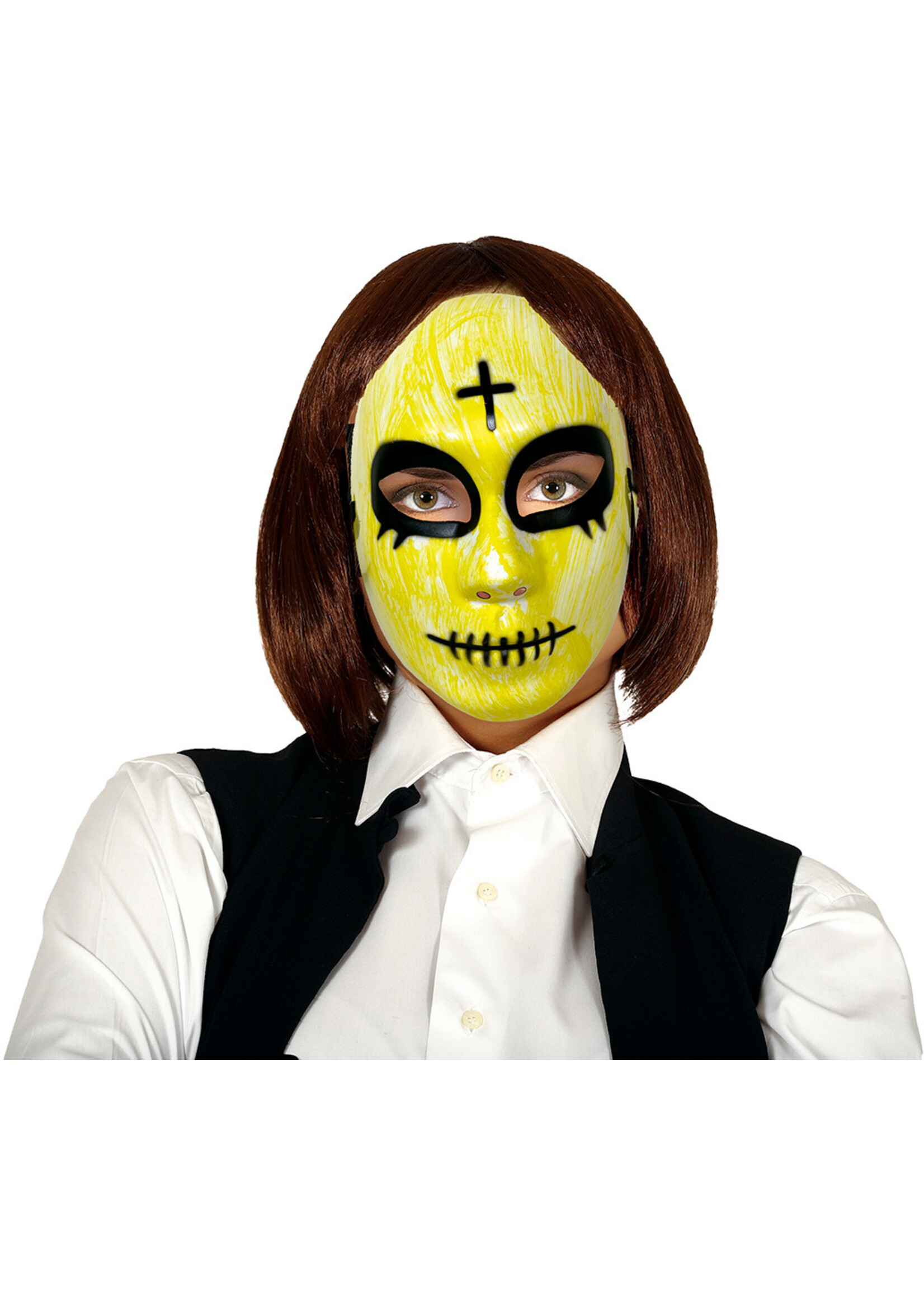 Fiestas Guirca Purge masker vrouw met kruis PVC