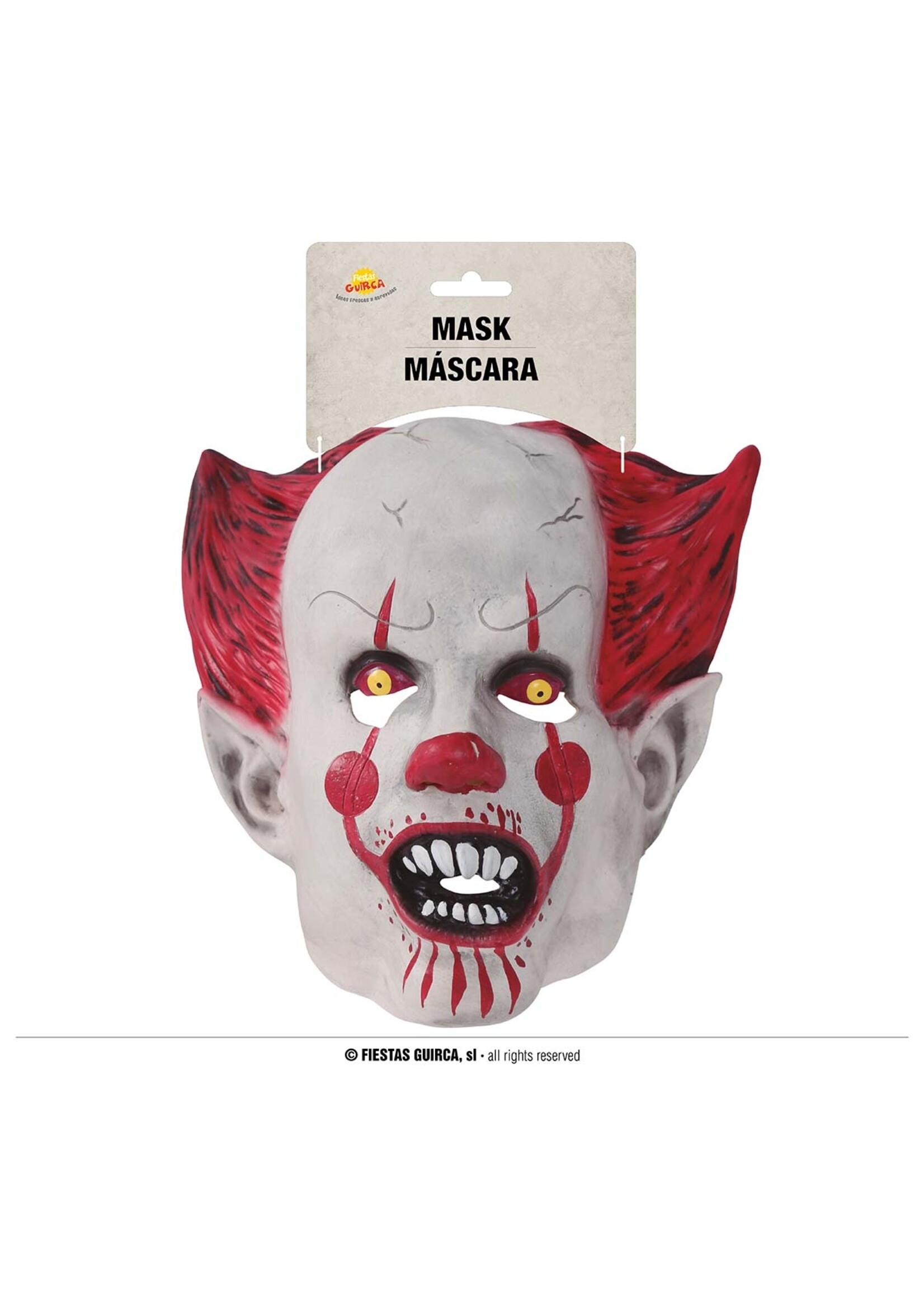 Fiestas Guirca Killerclown masker van latex