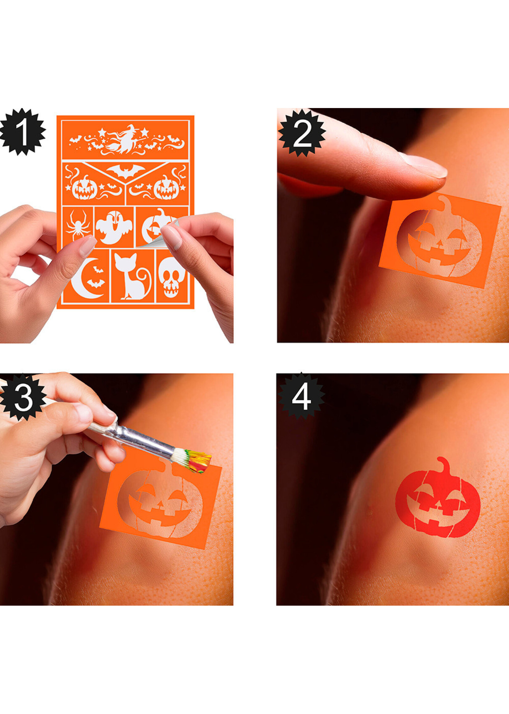 Fiestas Guirca Schmink Sticker Stencil Heks